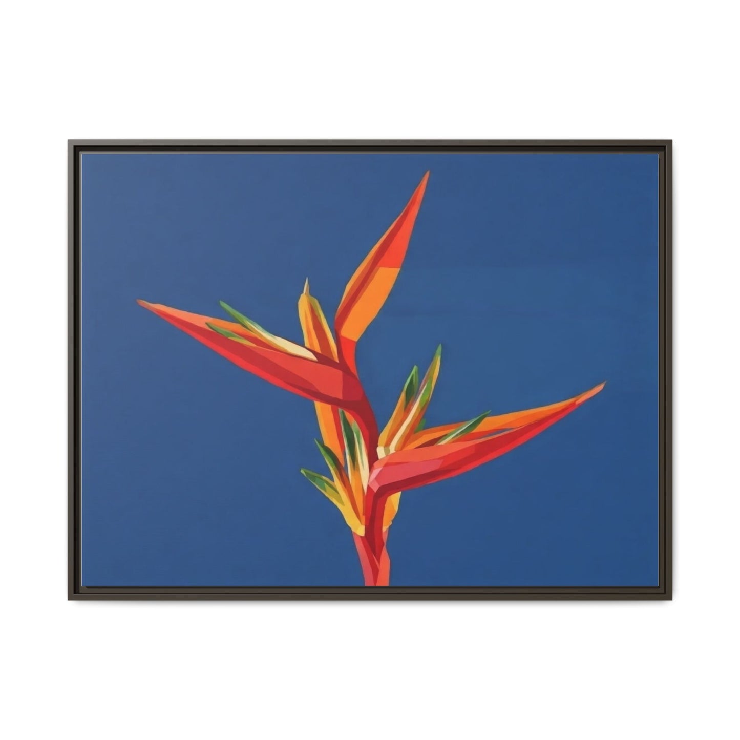 Framed Matte Canvas – Tropical Bird of Paradise Floral Wall Art