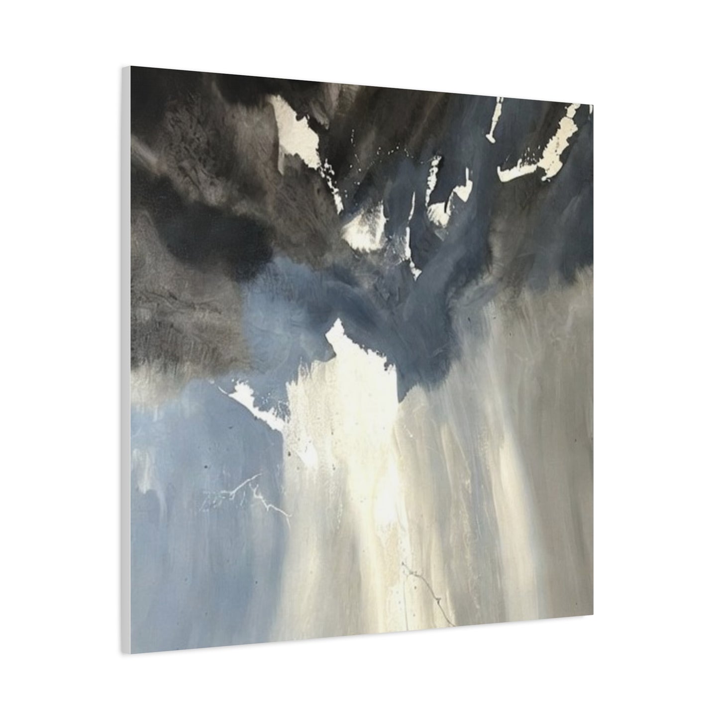 Abstract Storm Canvas Print — Dramatic Blue & Gray Matte Wall Art