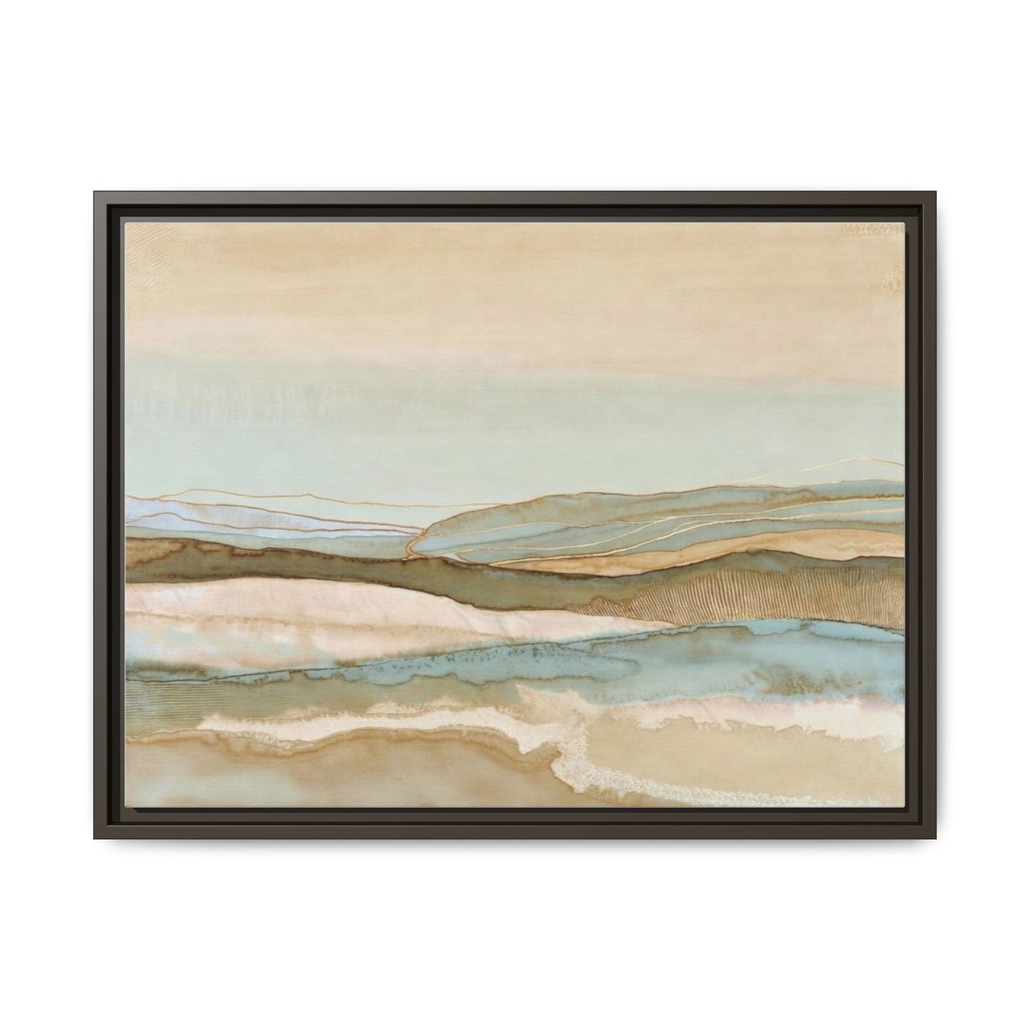Framed Matte Canvas Coastal Abstract Landscape Wall Art