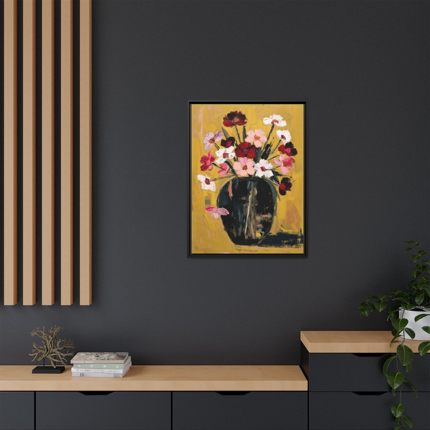 Framed Matte Canvas Floral Still Life Wall Art