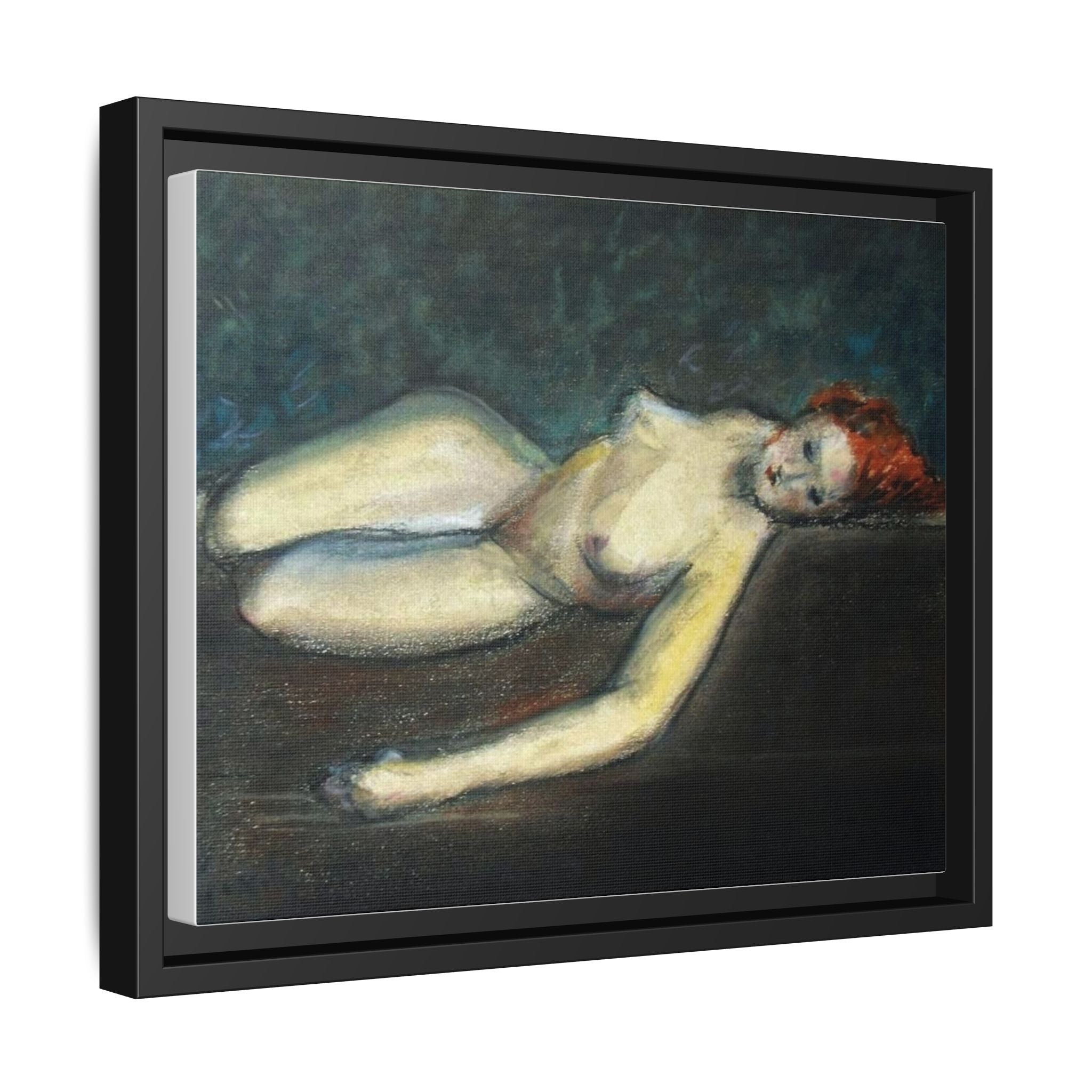 Lying nude by Paul Gosselin Framed Matte Canvas Wall Art Print