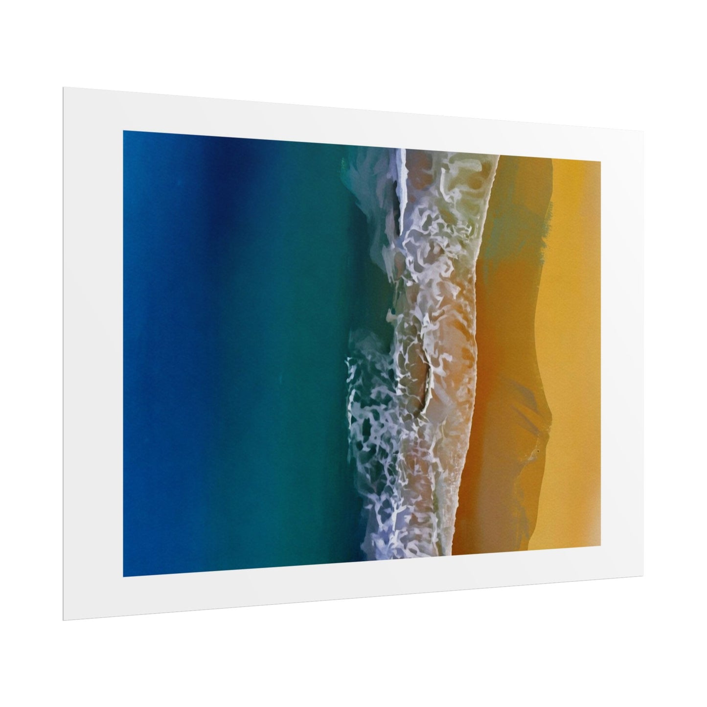 Ocean Shore Aerial Rolled Poster — Beach Print Wall Art