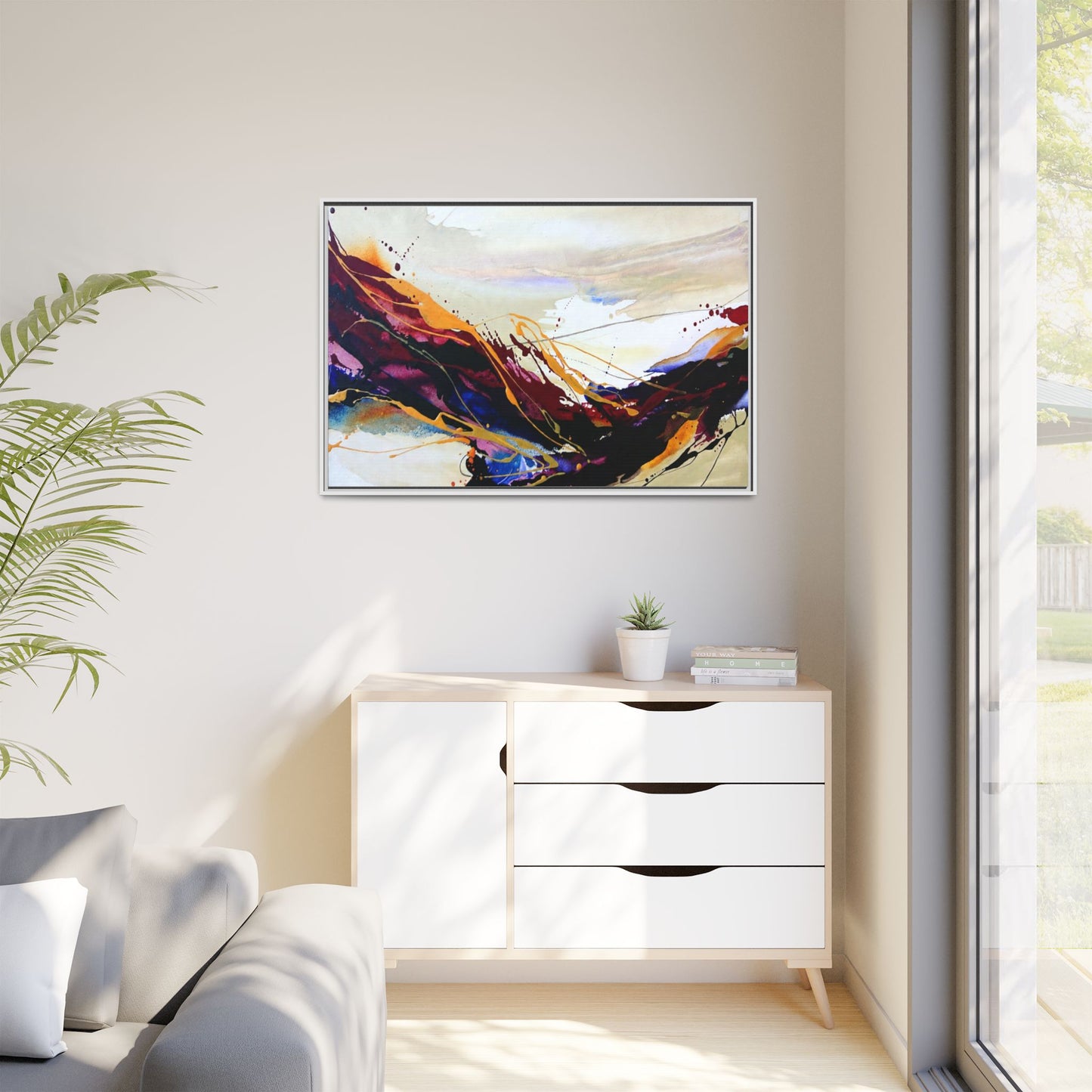 Abstract Flow Matte Canvas Framed Wall Art
