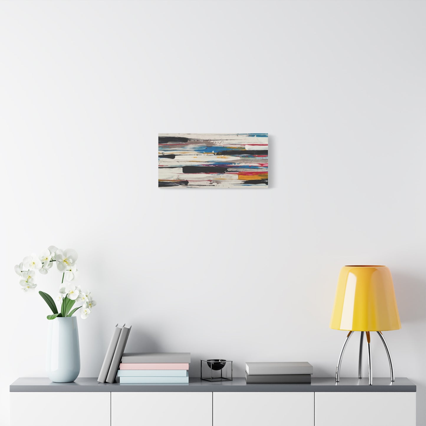 Abstract Color Streaks Matte Canvas Print — Modern Horizontal Wall Art