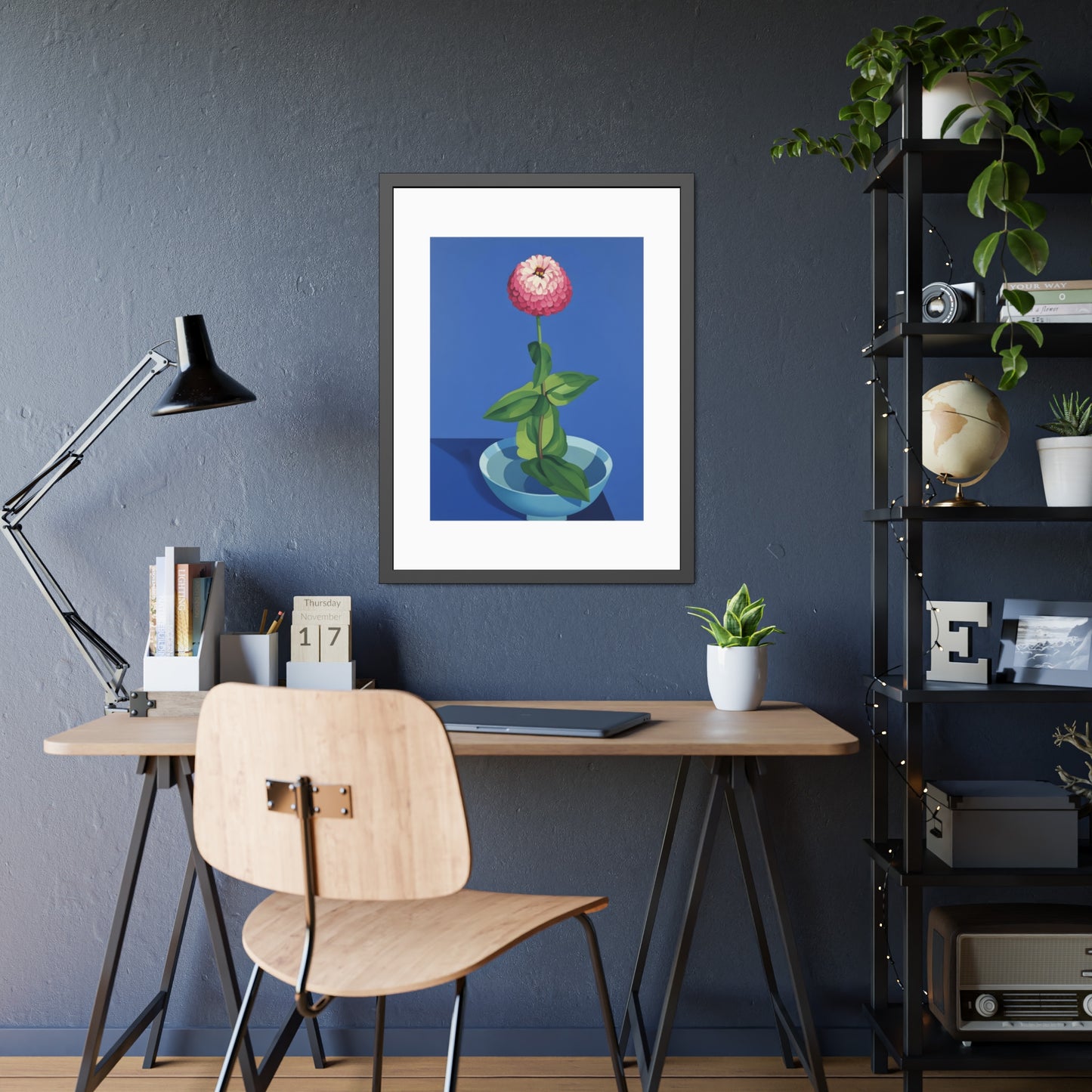 Framed Poster — Pink Bloom Still Life Wall Art