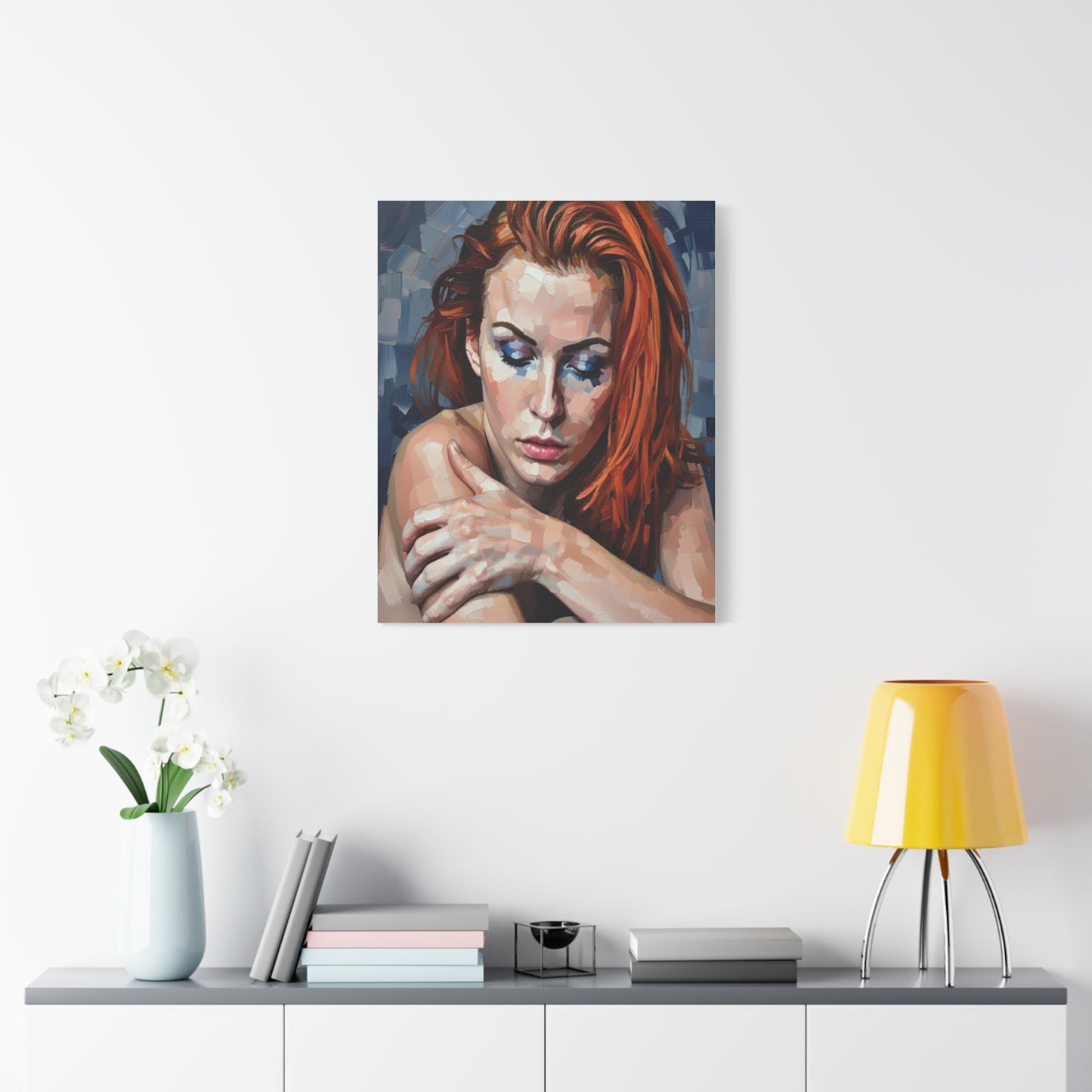Red-Headed Woman Portrait Canvas Print — Matte Stretched Wall Art