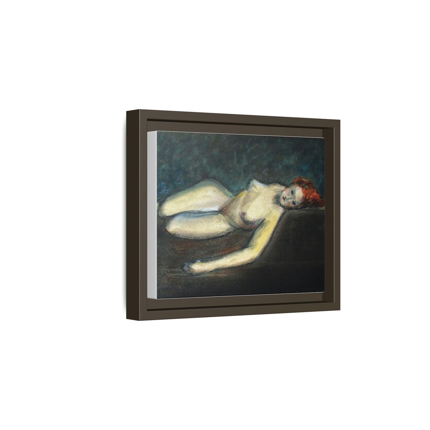Lying nude by Paul Gosselin Framed Matte Canvas Wall Art Print