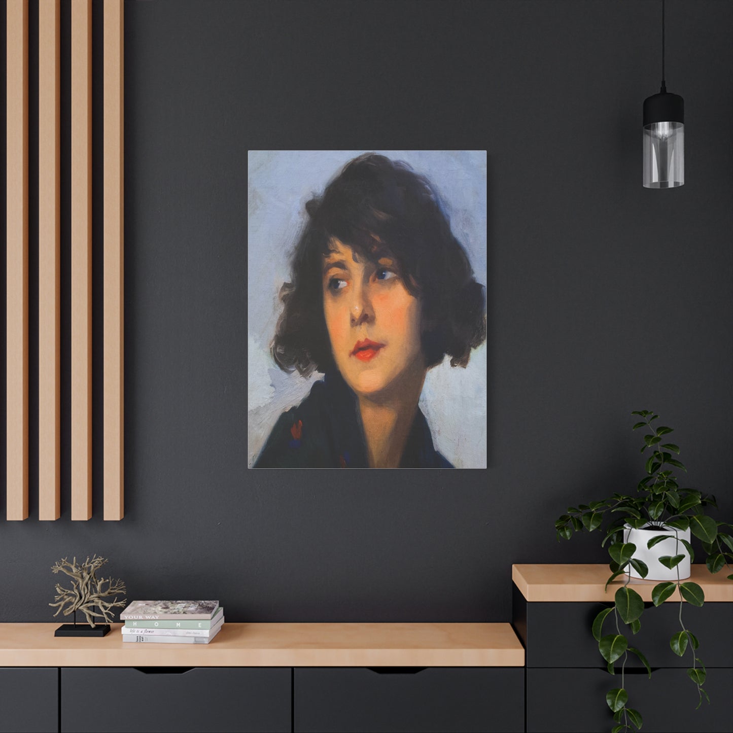 Mulher do chale verde (cropped) by Cyprien Eugene Boulet Matte Canvas Print — Stretched Wall Art