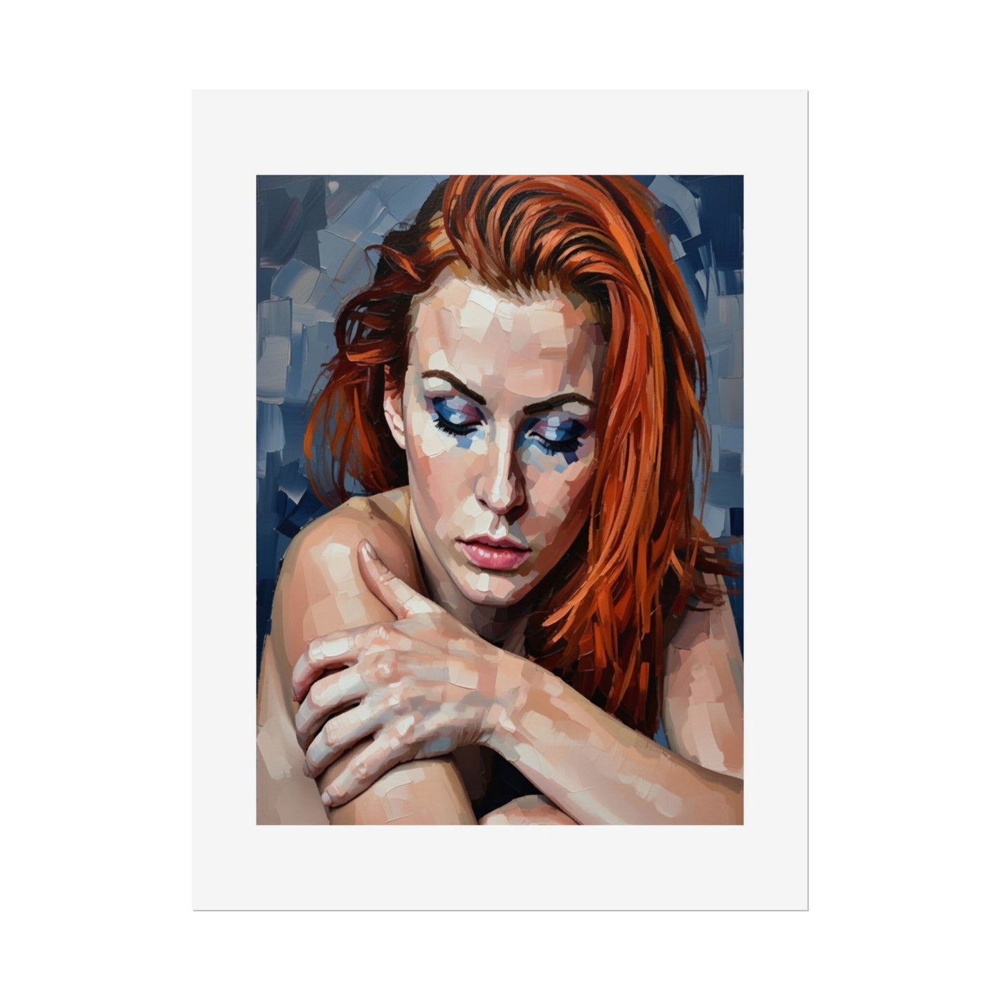 Redheaded Portrait Rolled Poster — Expressive Female Art Print