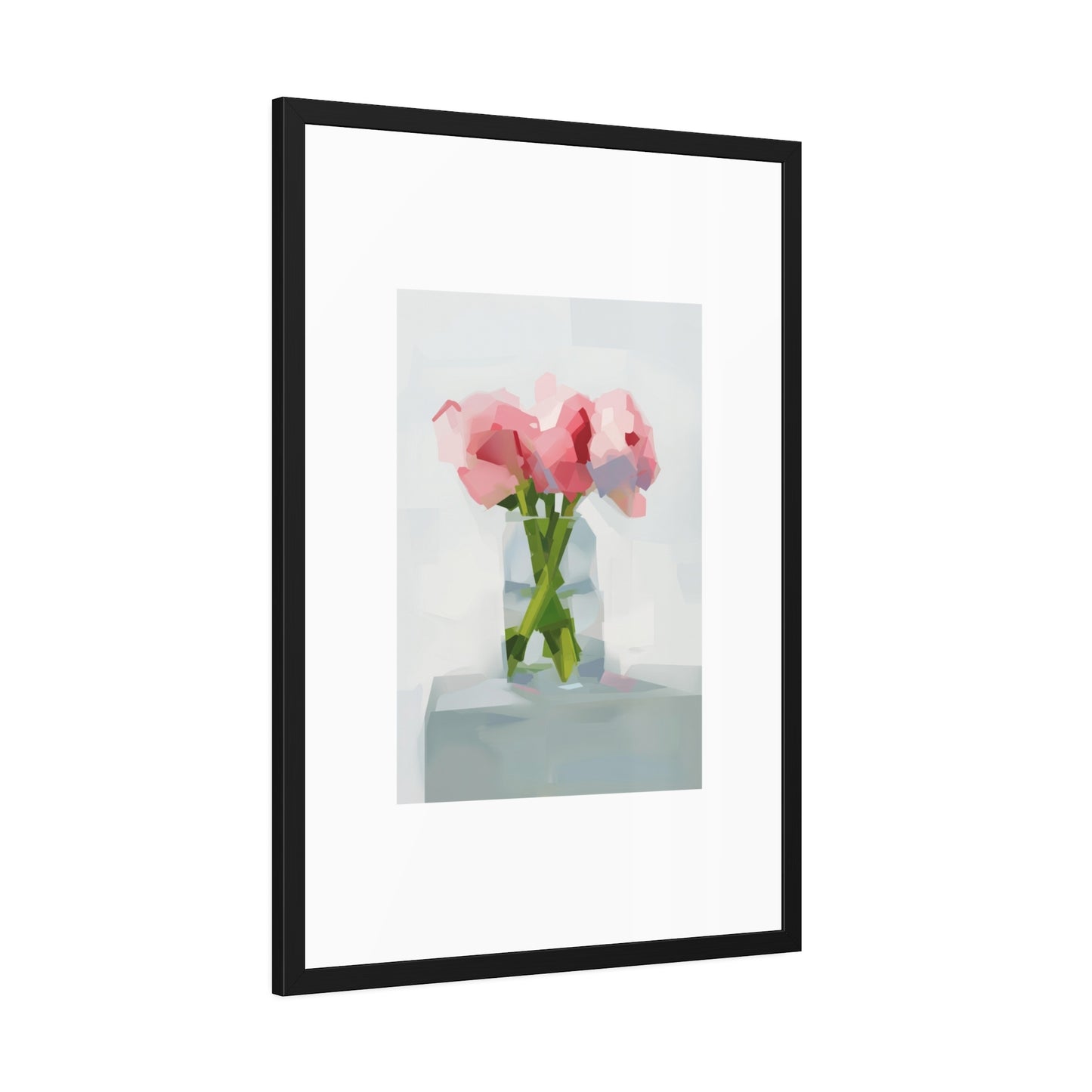 Framed Poster — Pink Floral Still Life Art Print (Modern Minimal)