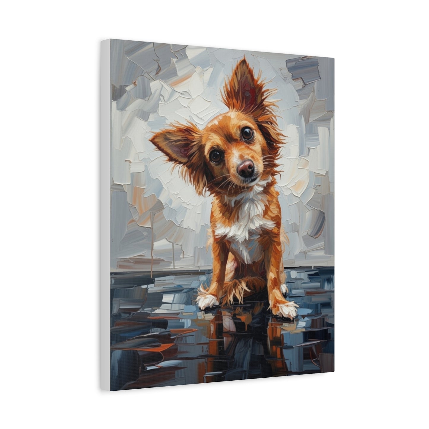 Charming Chihuahua Canvas Print — Whimsical Dog Portrait Wall Art