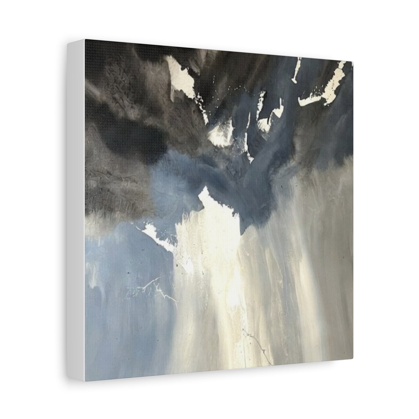 Abstract Storm Canvas Print — Dramatic Blue & Gray Matte Wall Art