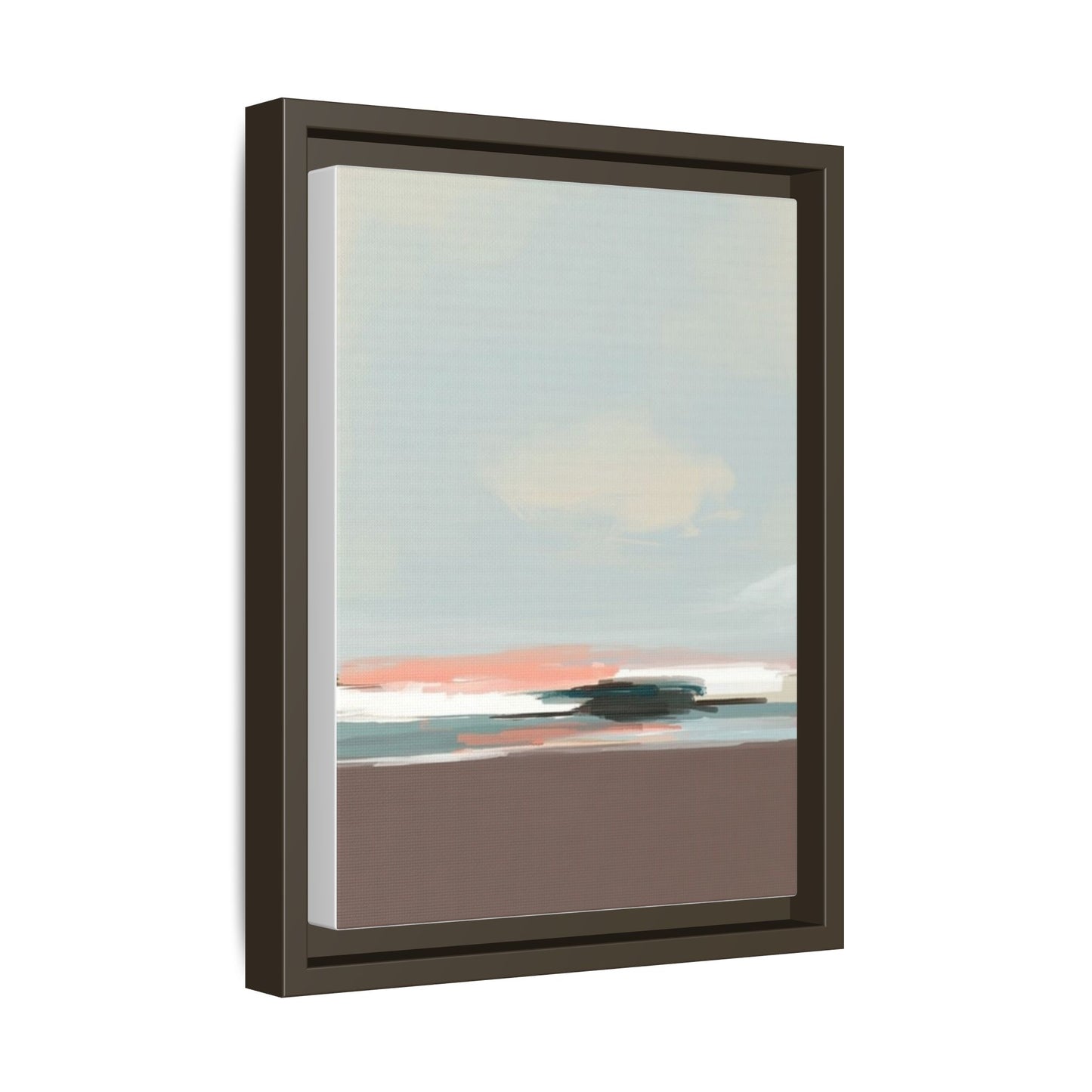Framed Matte Canvas Print — Soft Coastal Abstract Landscape