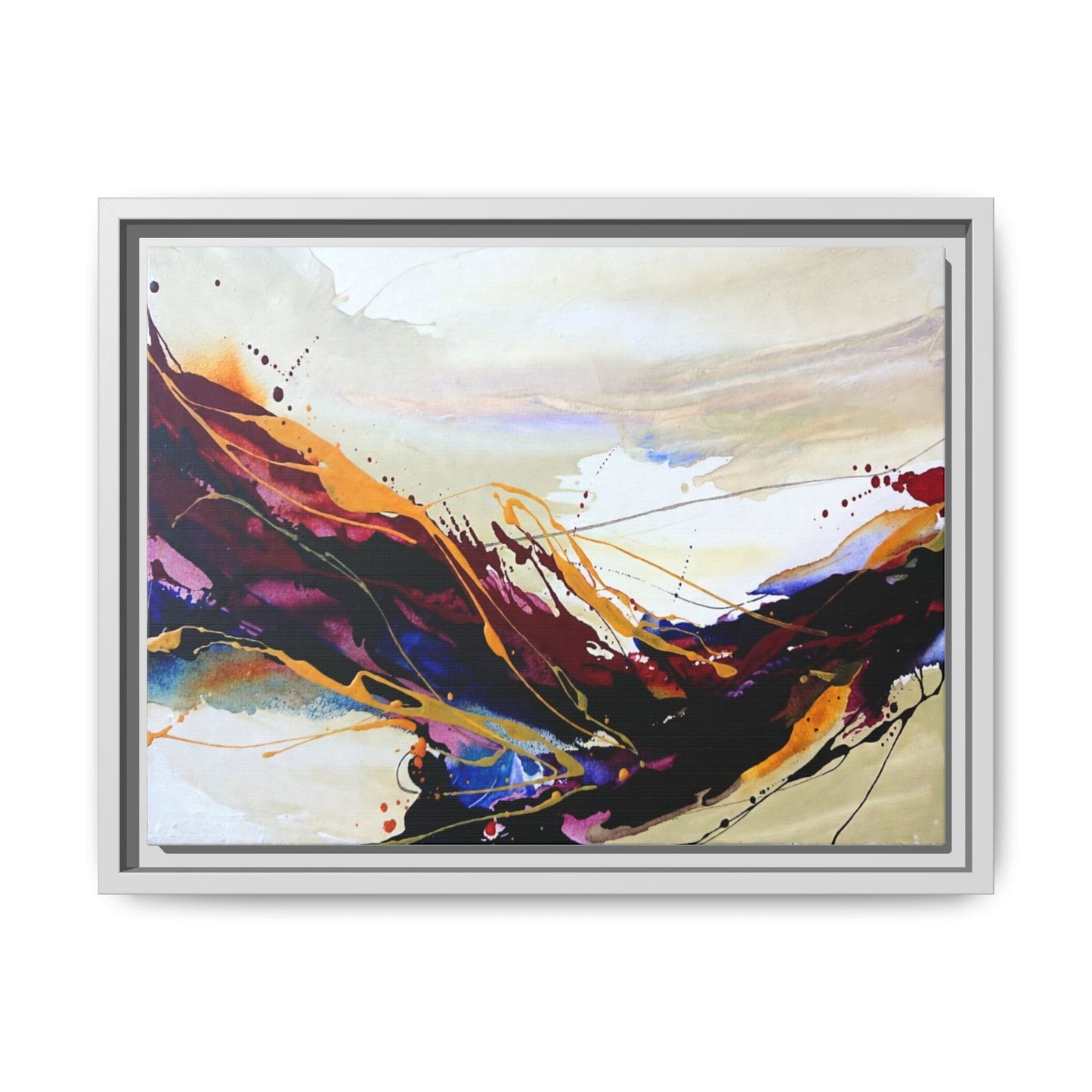 Abstract Flow Matte Canvas Framed Wall Art