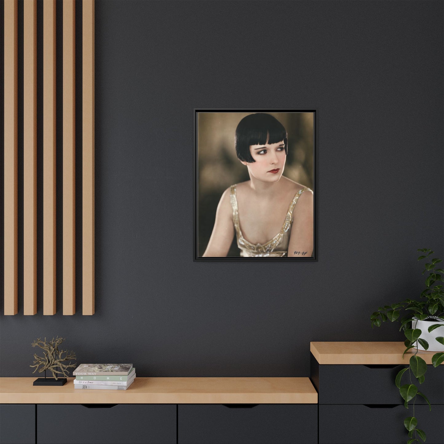 Vintage Louise Brooks Portrait Matte Canvas Framed Wall Art