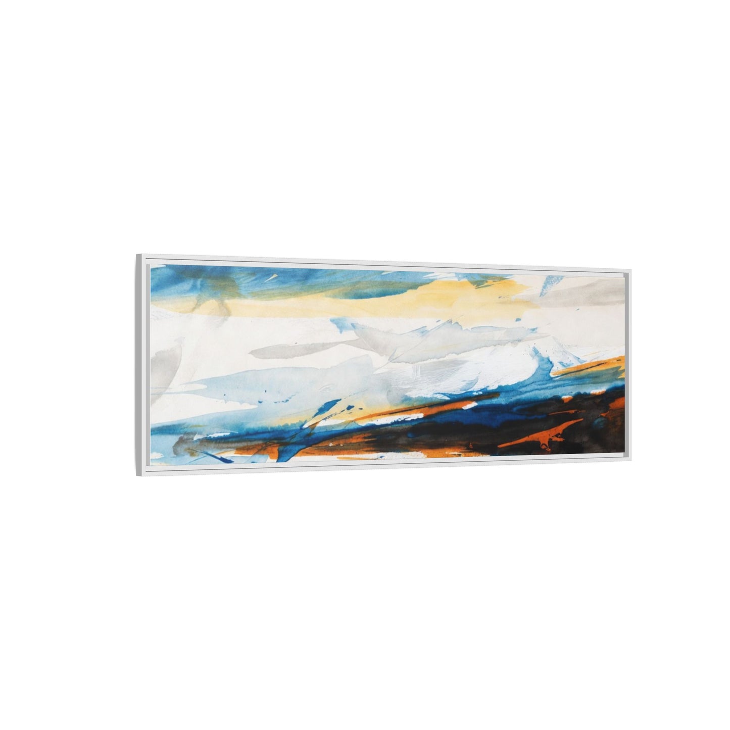 Abstract Coastal Waves Matte Canvas Framed Wall Art