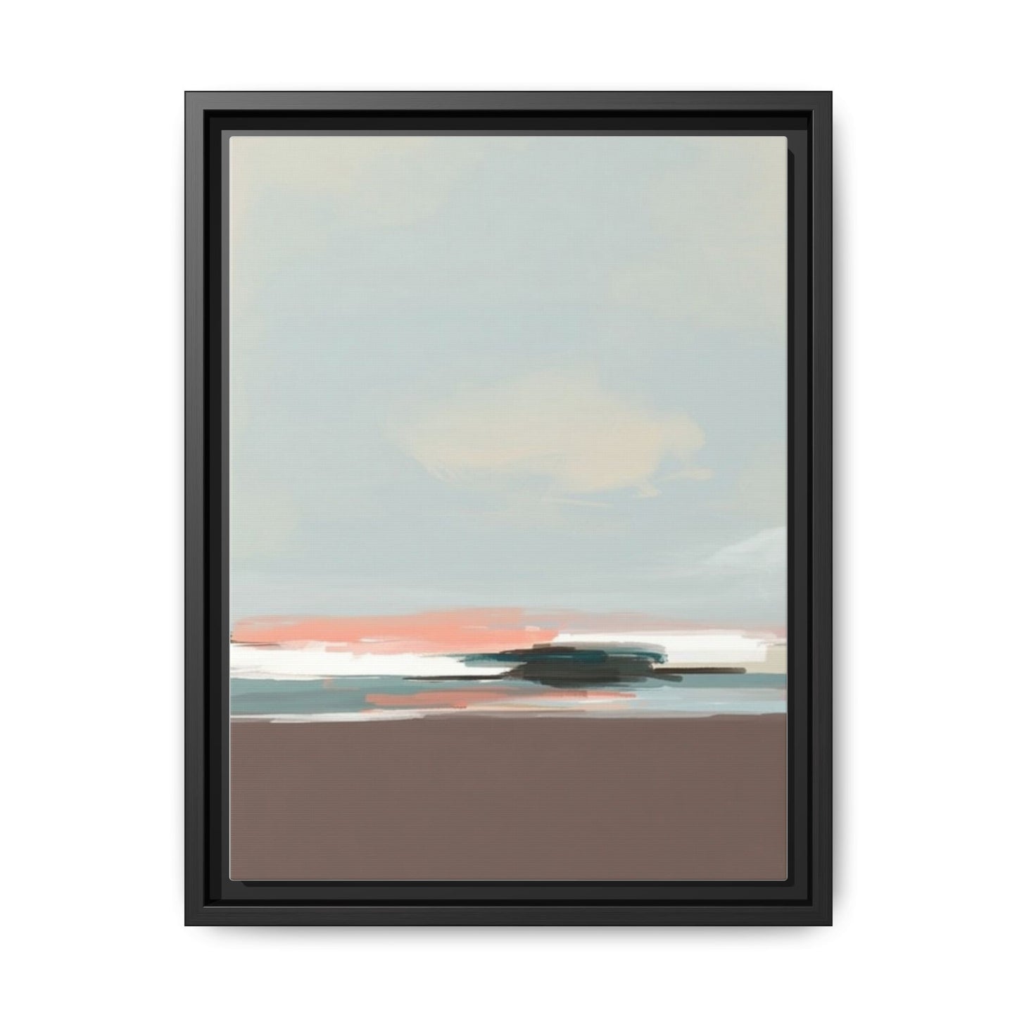Framed Matte Canvas Print — Soft Coastal Abstract Landscape