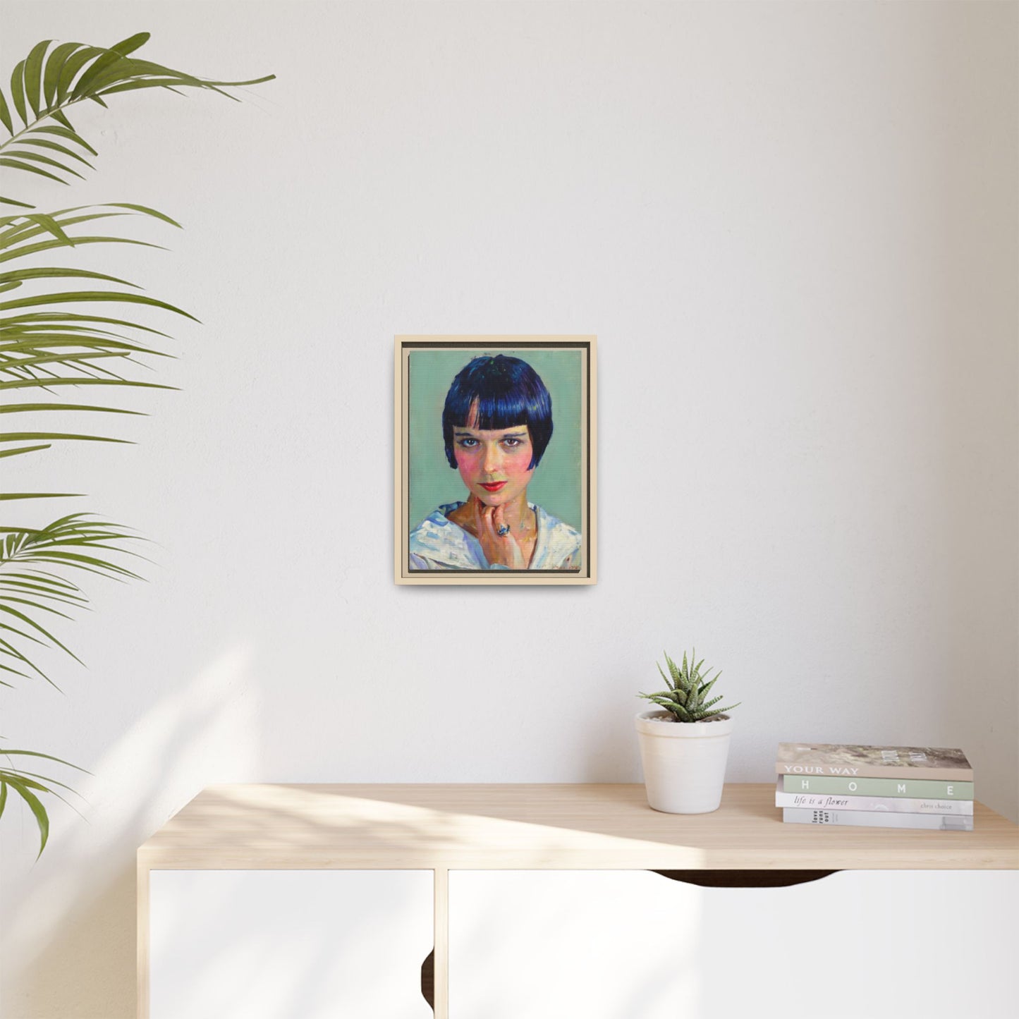 Framed Matte Canvas Portrait Print — Vintage Flapper Woman