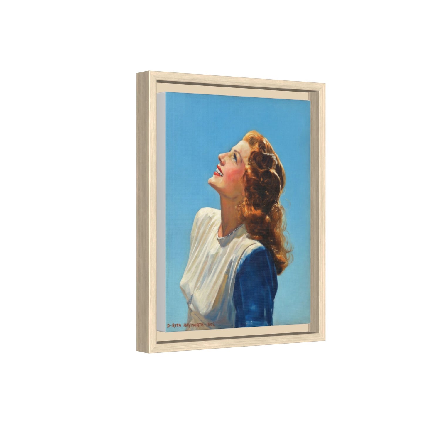 Framed Matte Canvas Wall Art — Vintage Rita Hayworth Portrait