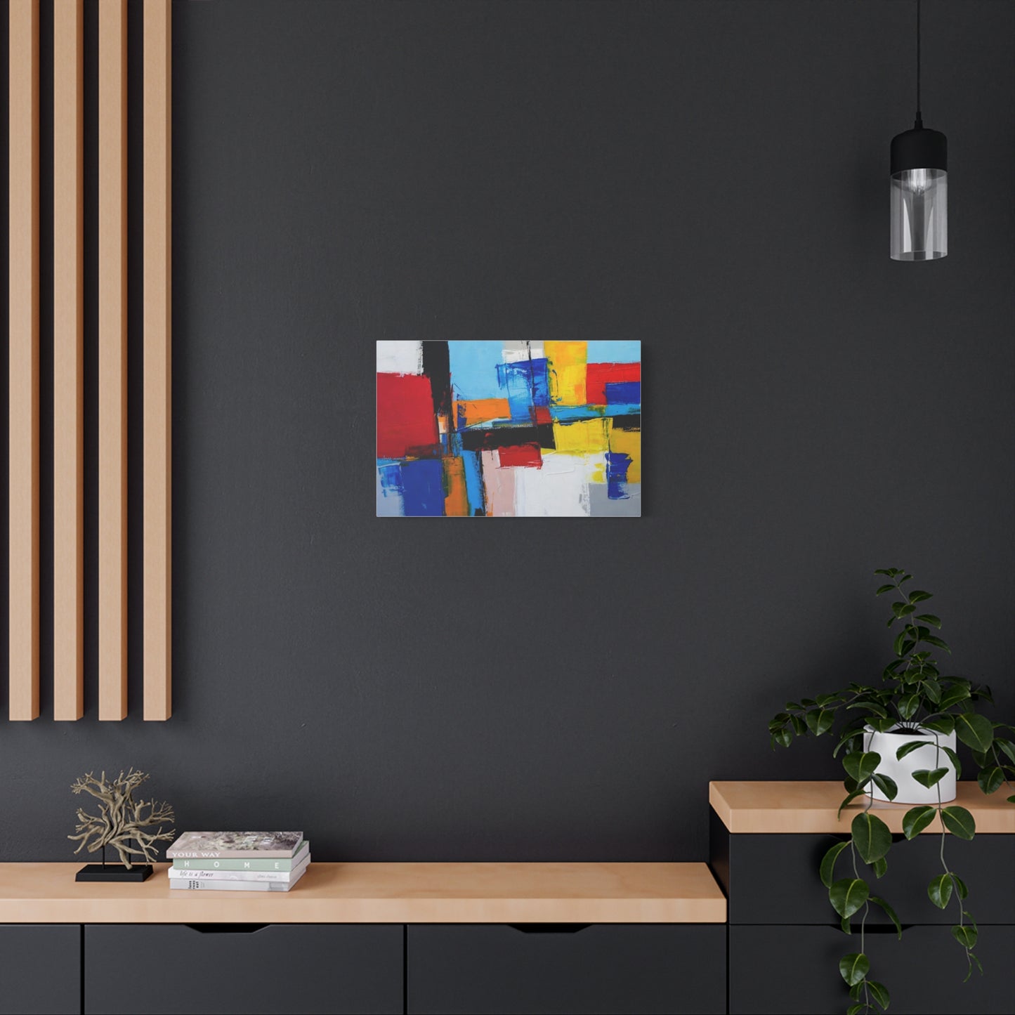 Abstract Color Block Canvas Print — Modern Geometric Wall Art