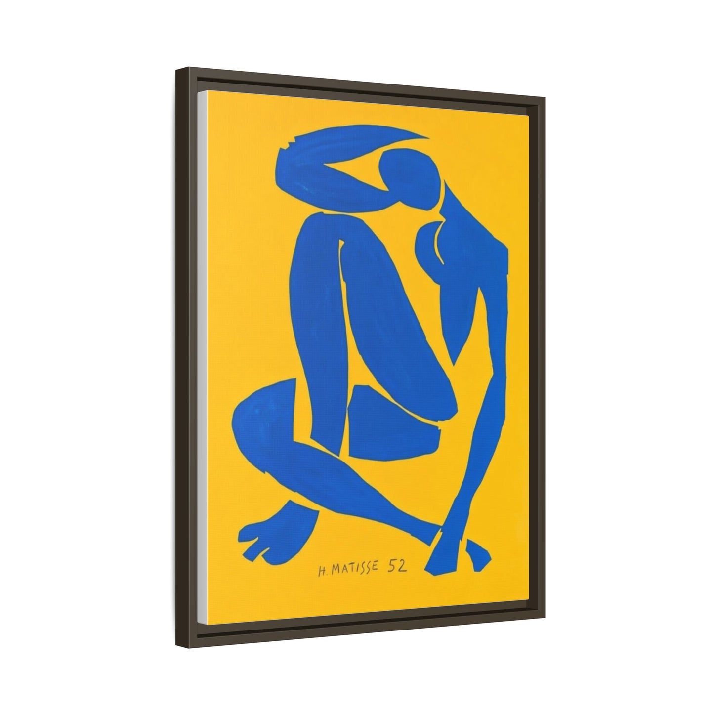 Abstract Blue Nude Matte Canvas Wall Art, Framed