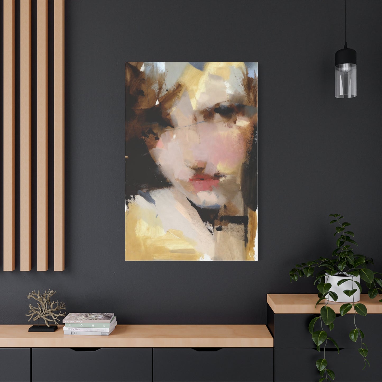 Abstract Portrait Matte Canvas Print — Modern Feminine Wall Art