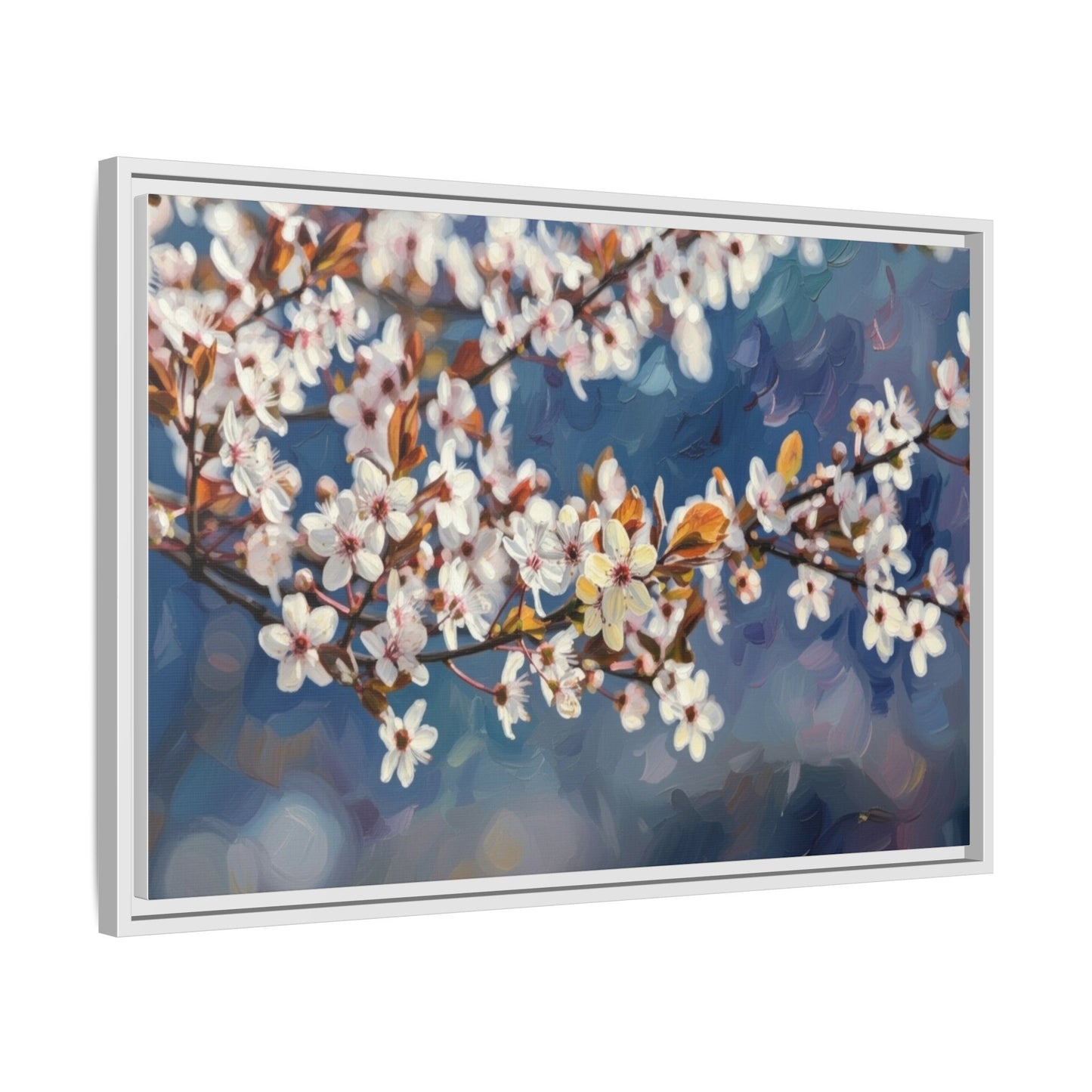 Framed Matte Canvas Print — Cherry Blossom Branch Wall Art