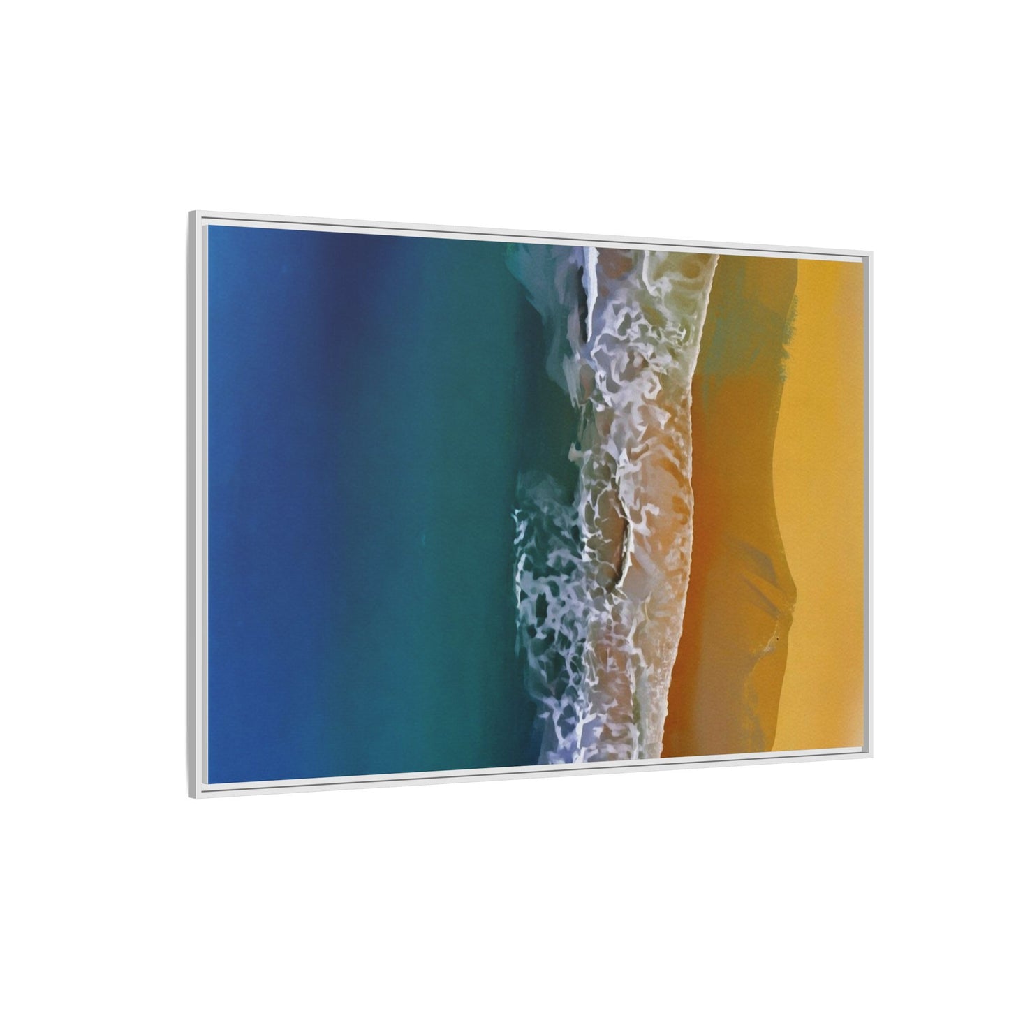 Framed Matte Canvas Seascape Print – Coastal Waves Wall Art