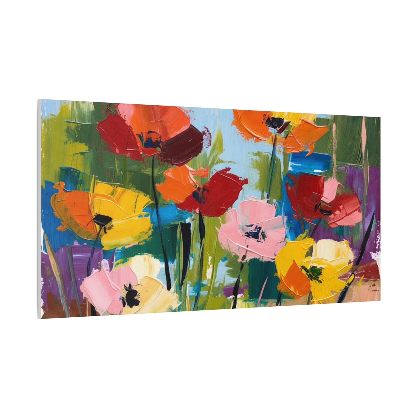 Colorful Abstract Floral Canvas Wall Art — Matte Stretched 1.25"