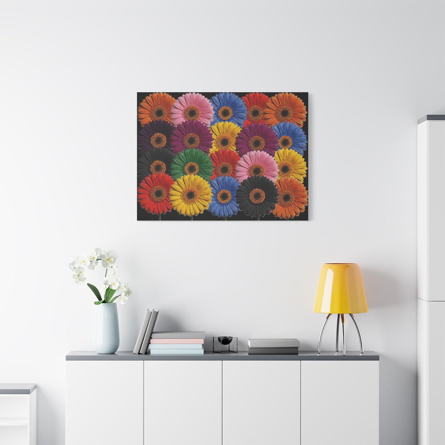 Colorful Gerbera Daisy Canvas Print — Vibrant Floral Wall Art