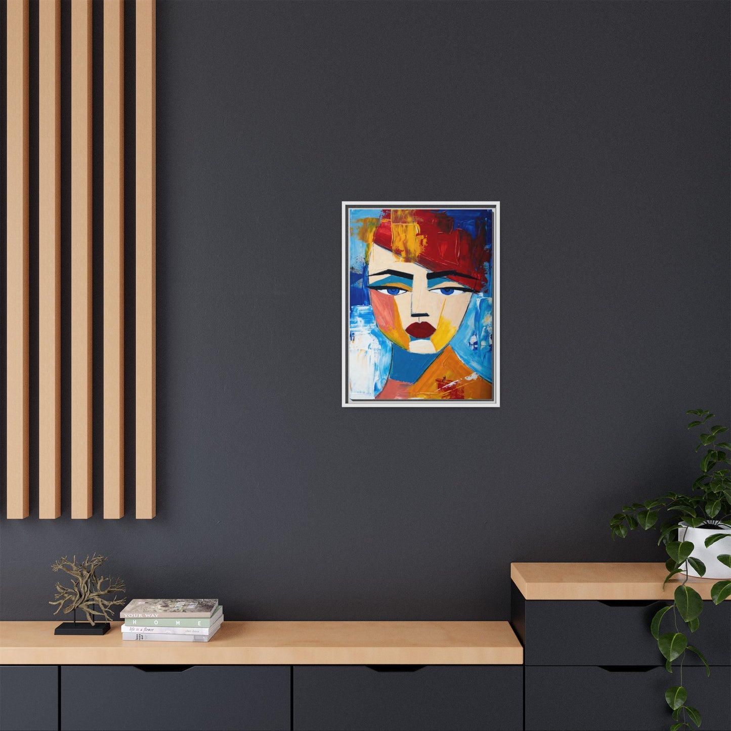 Abstract Colorful Portrait Framed Canvas Art