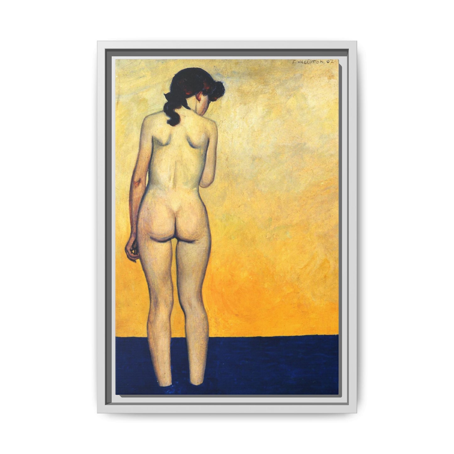 Adolescente entrant dans l'eau by Félix Vallotton Framed Matte Canvas Wall Art Print