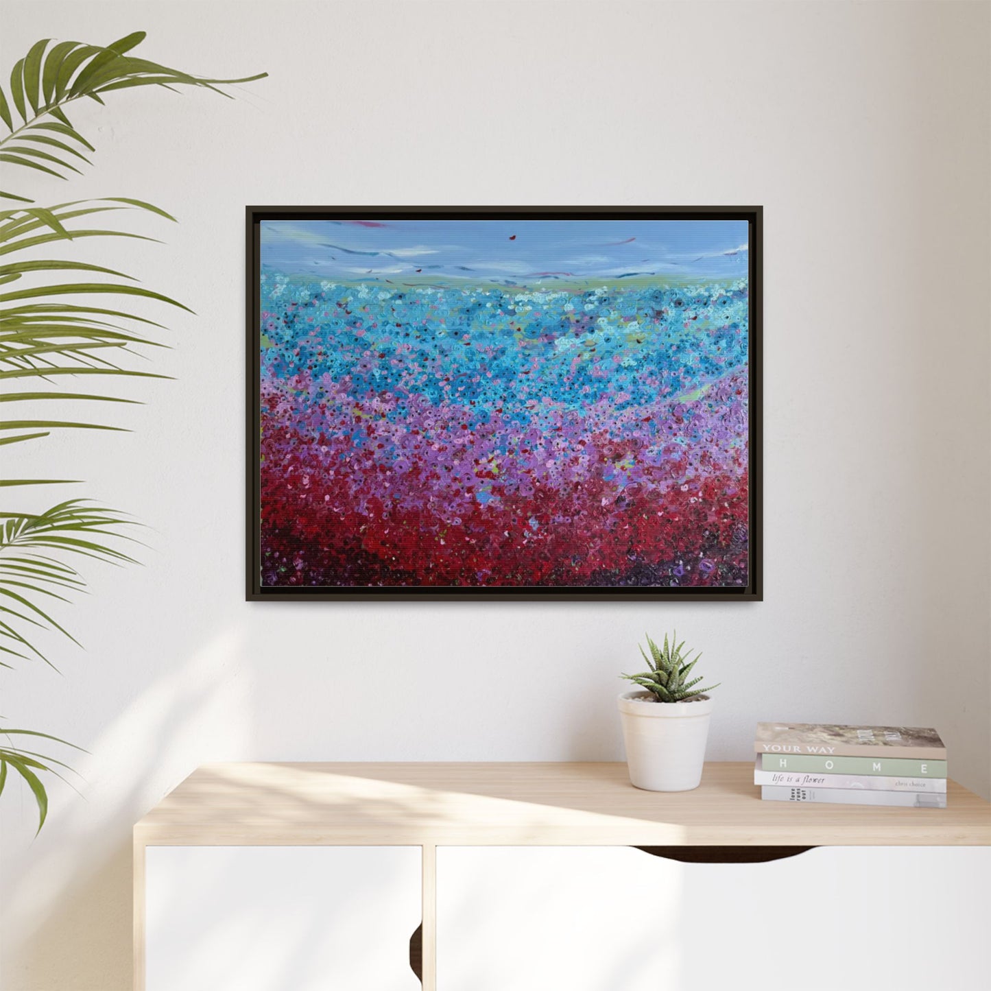 Bloom by Unknown Framed Matte Canvas Abstract Floral Field Wall Art