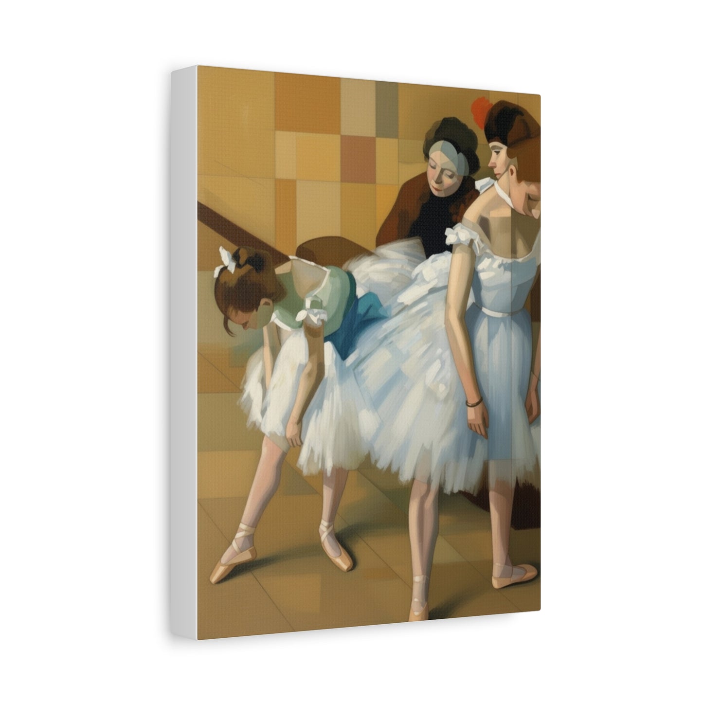 Ballerina Dancers Matte Stretched Canvas Wall Art