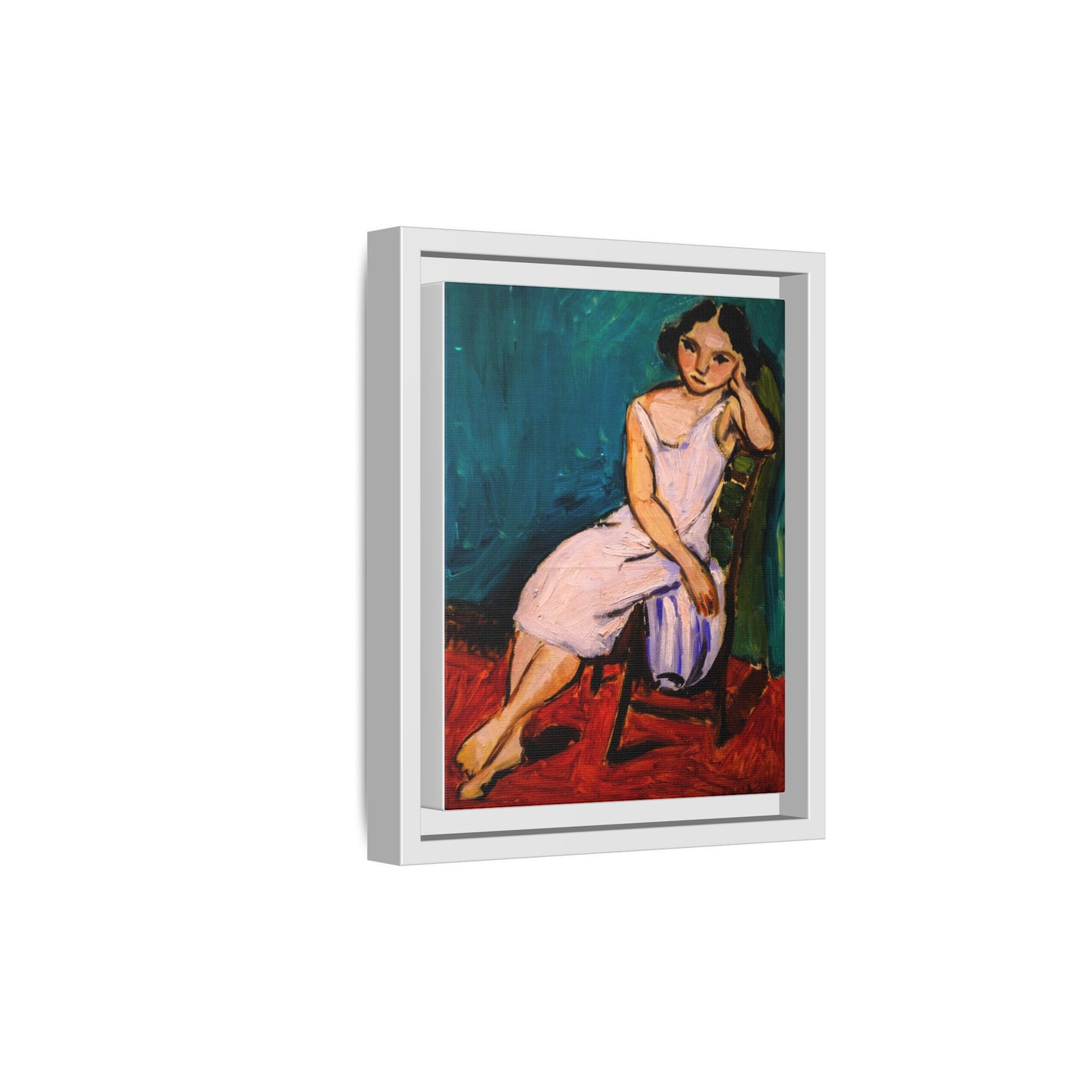 Jeune Fille assise by Henri Matisse Framed Matte Canvas Wall Art