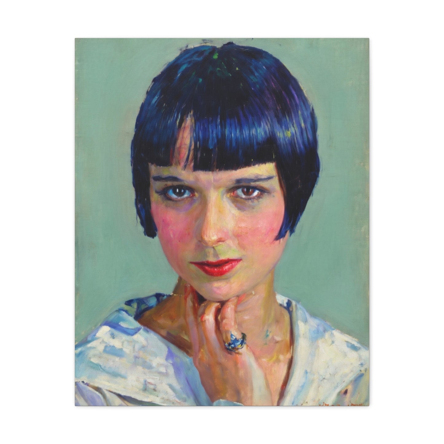 Portrait Canvas Print — Vintage Flapper Woman Matte Stretched Wall Art