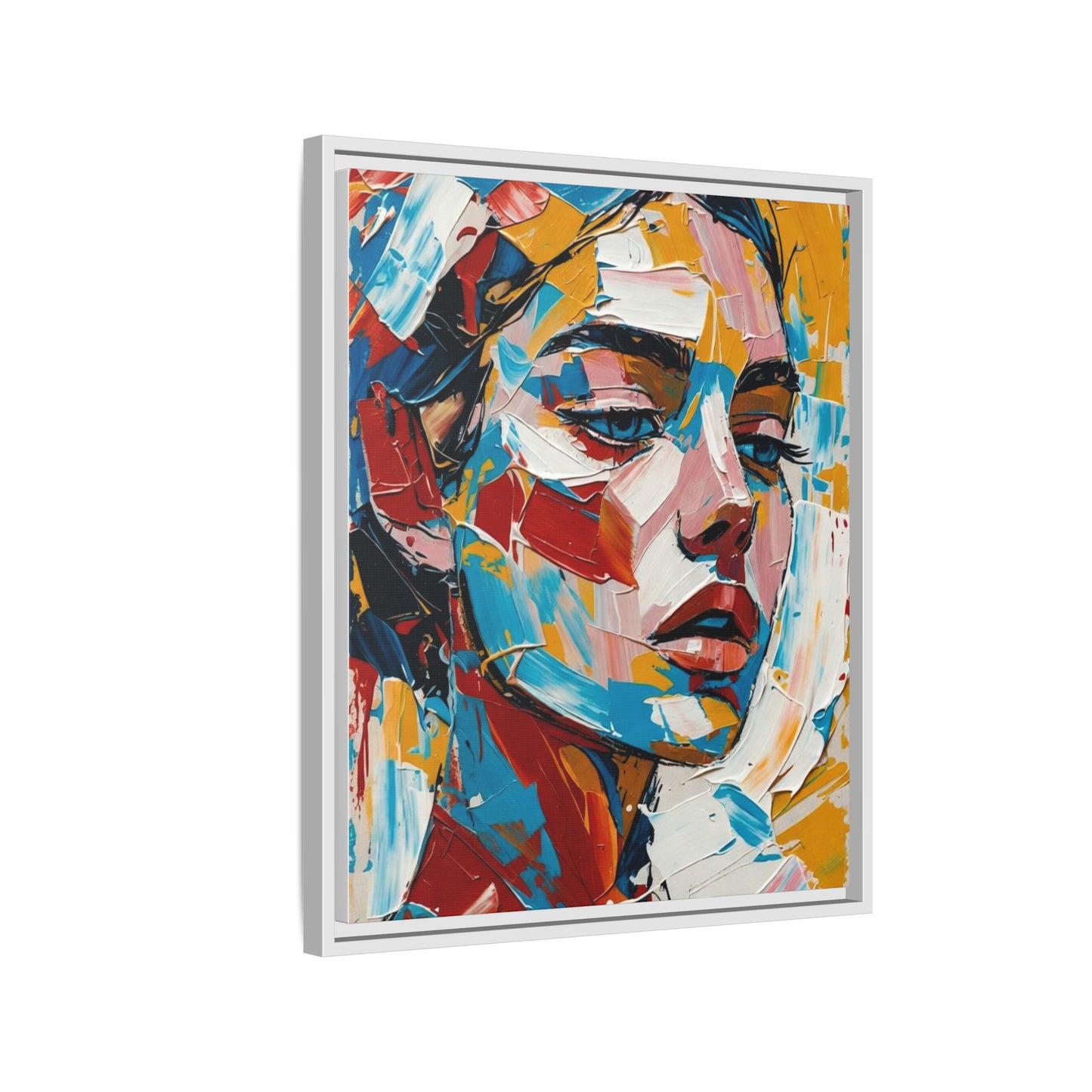 Colorful Abstract Portrait Framed Canvas Print
