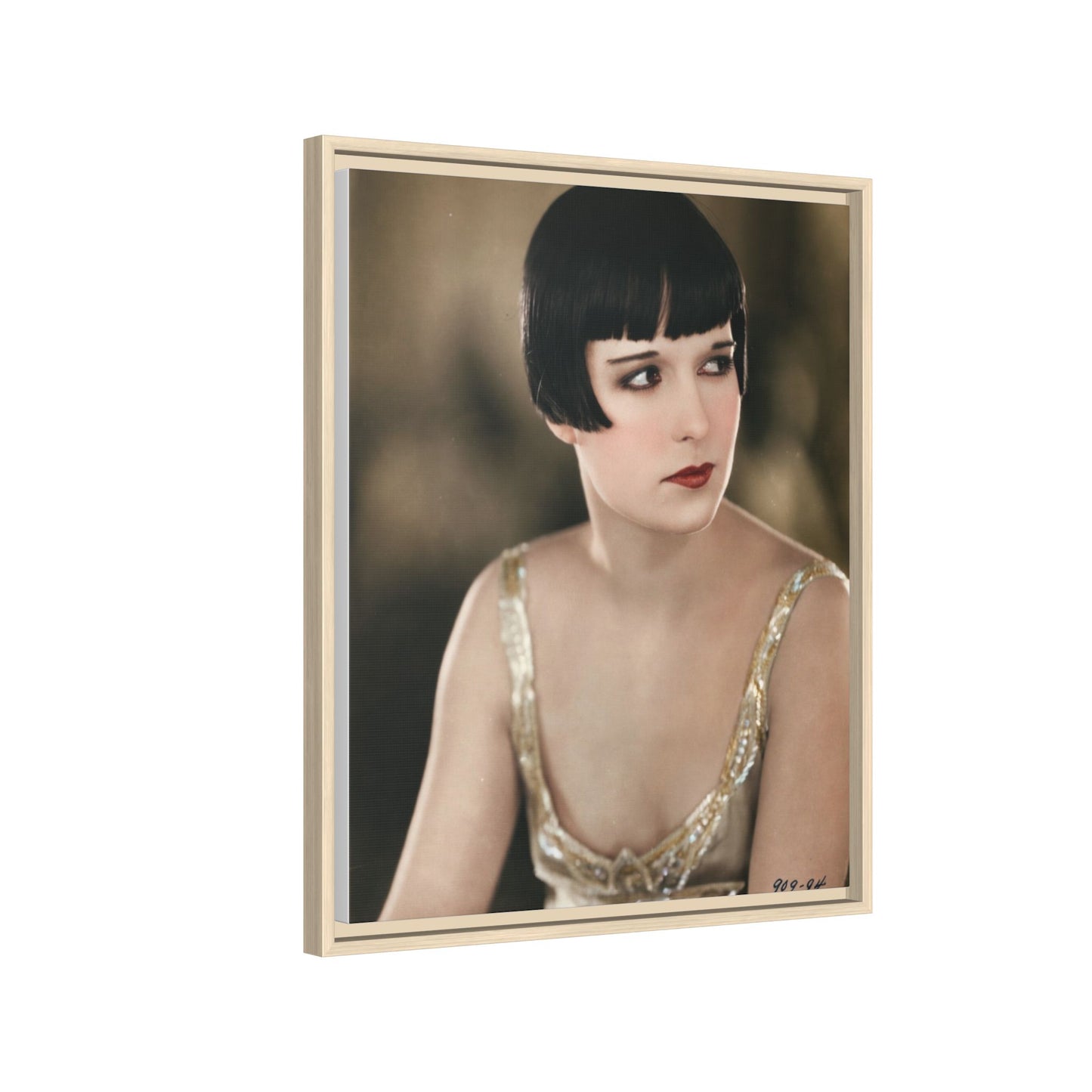 Vintage Louise Brooks Portrait Matte Canvas Framed Wall Art