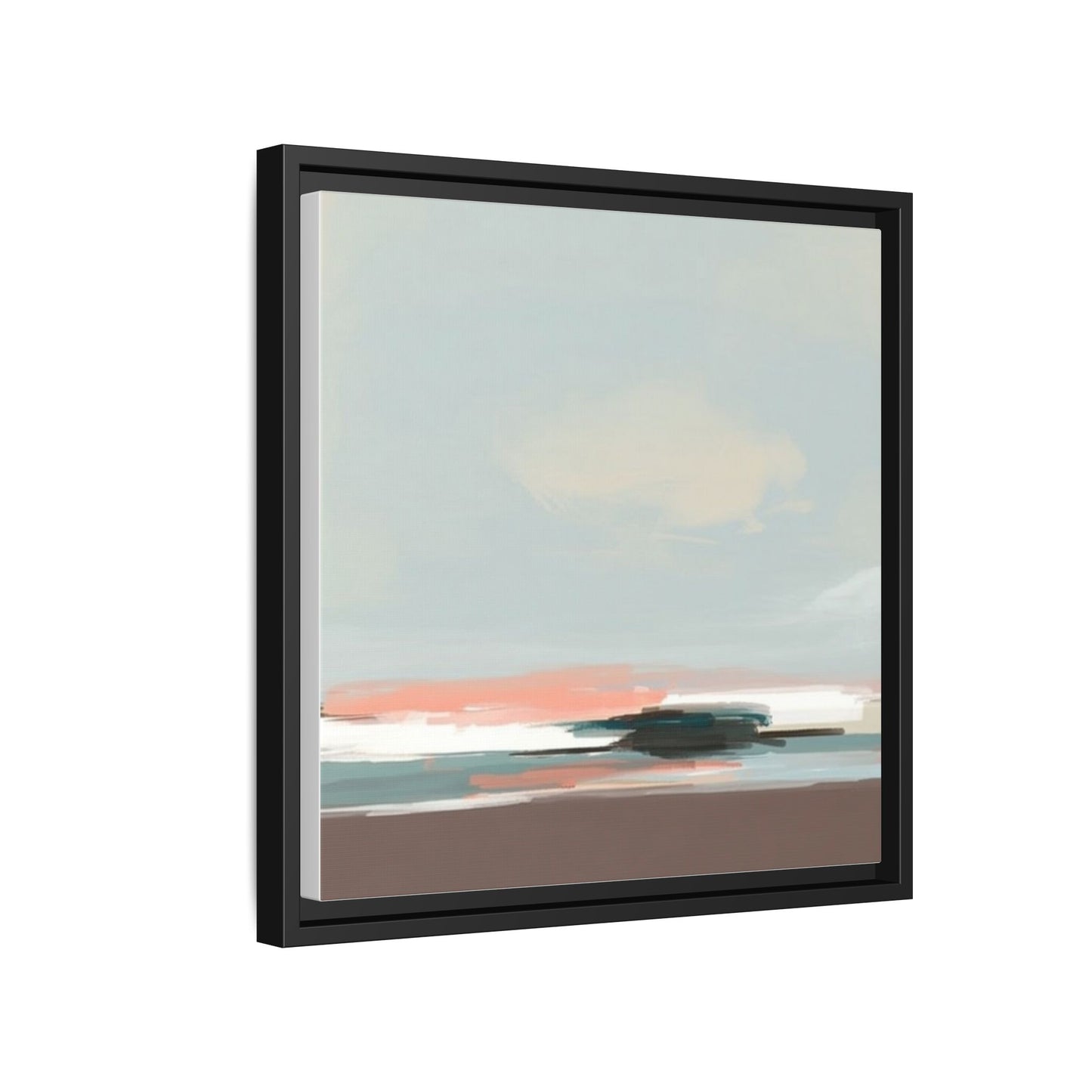 Framed Matte Canvas Print — Soft Coastal Abstract Landscape