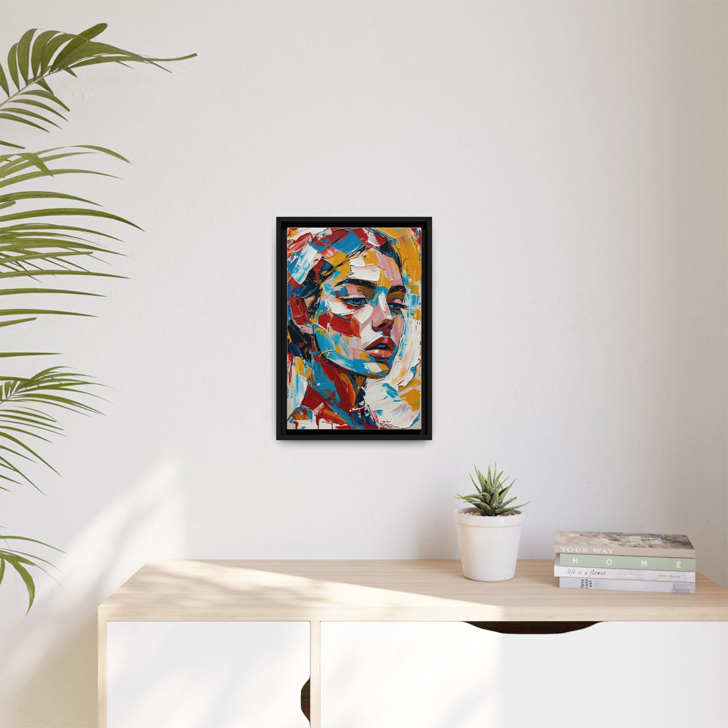 Colorful Abstract Portrait Framed Canvas Print
