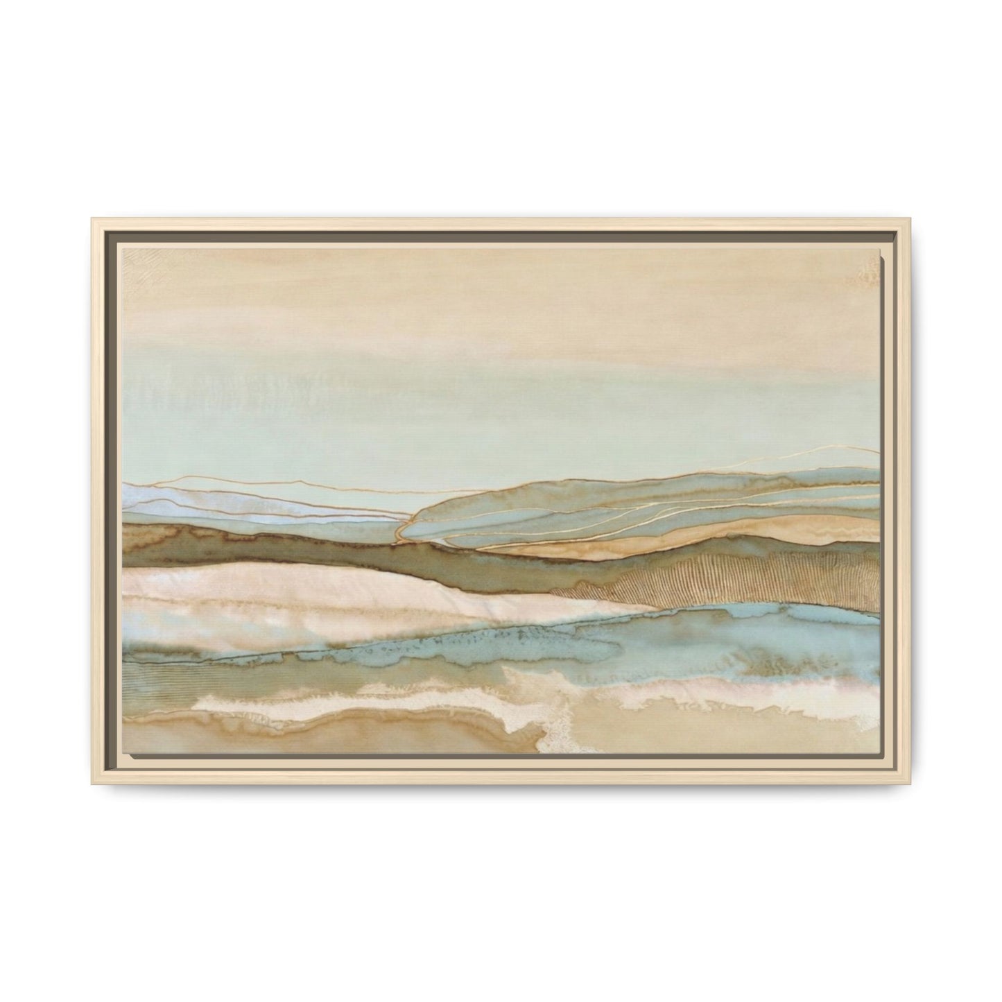 Framed Matte Canvas Coastal Abstract Landscape Wall Art