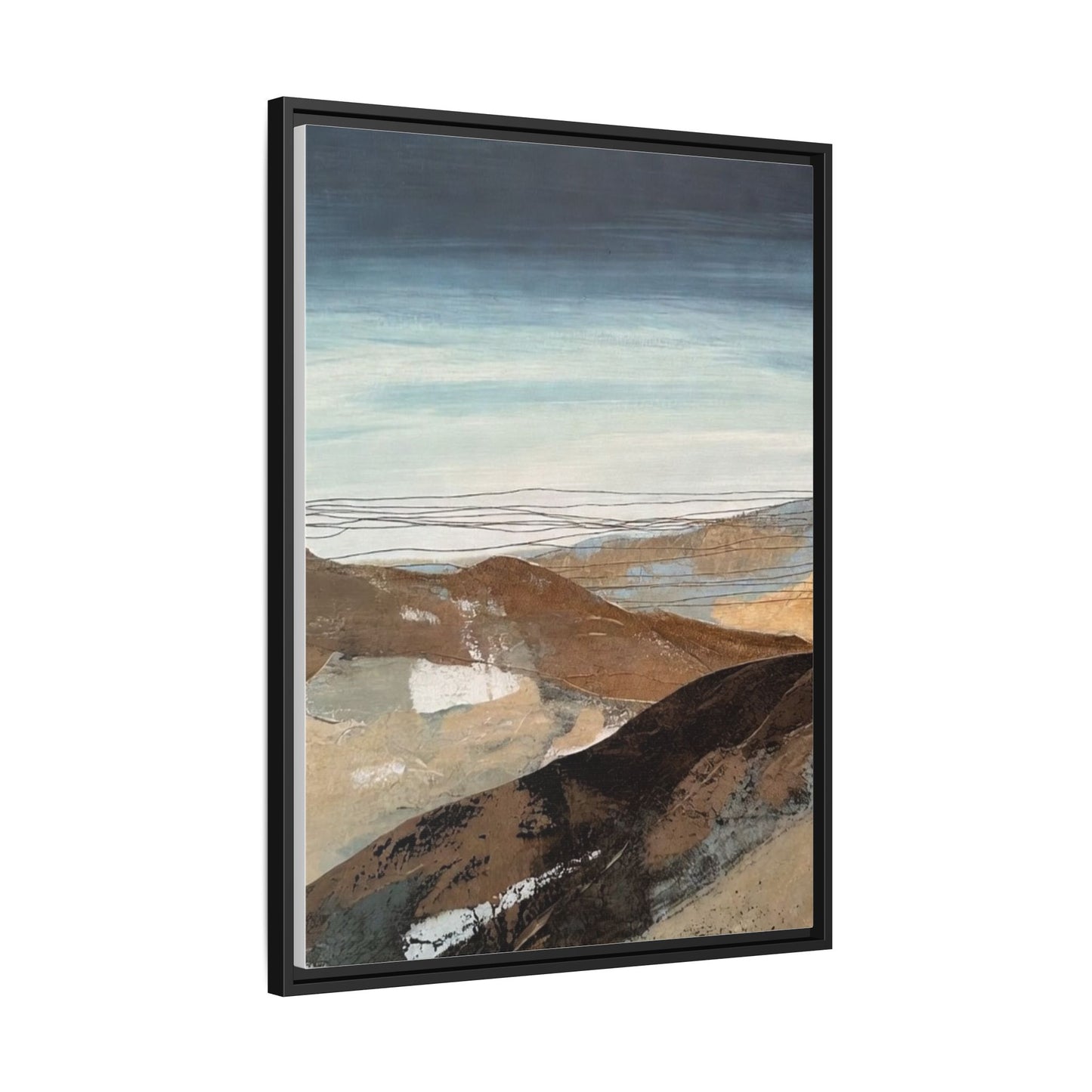 Framed Matte Canvas Art — Serene Abstract Landscape