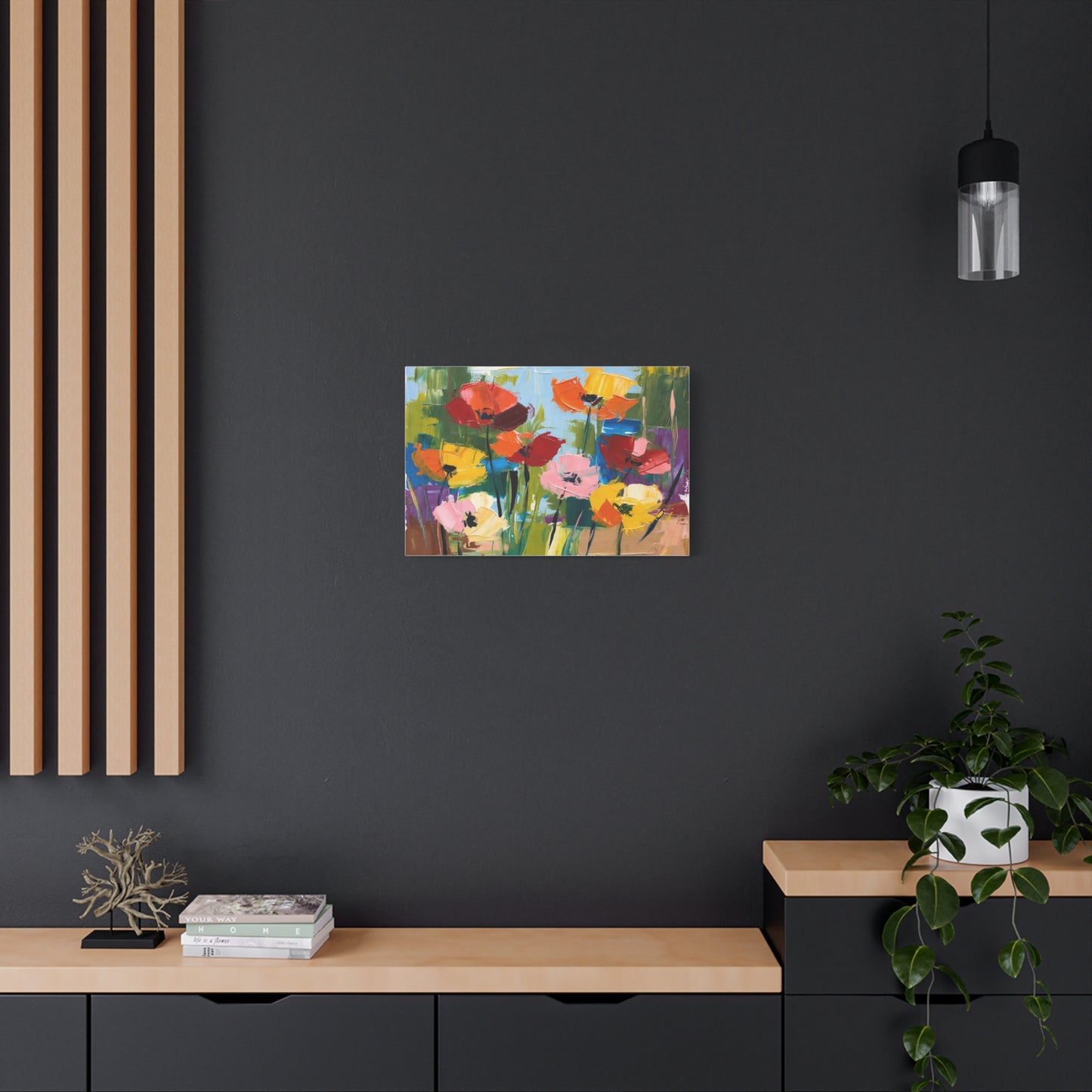 Colorful Abstract Floral Canvas Wall Art — Matte Stretched 1.25"