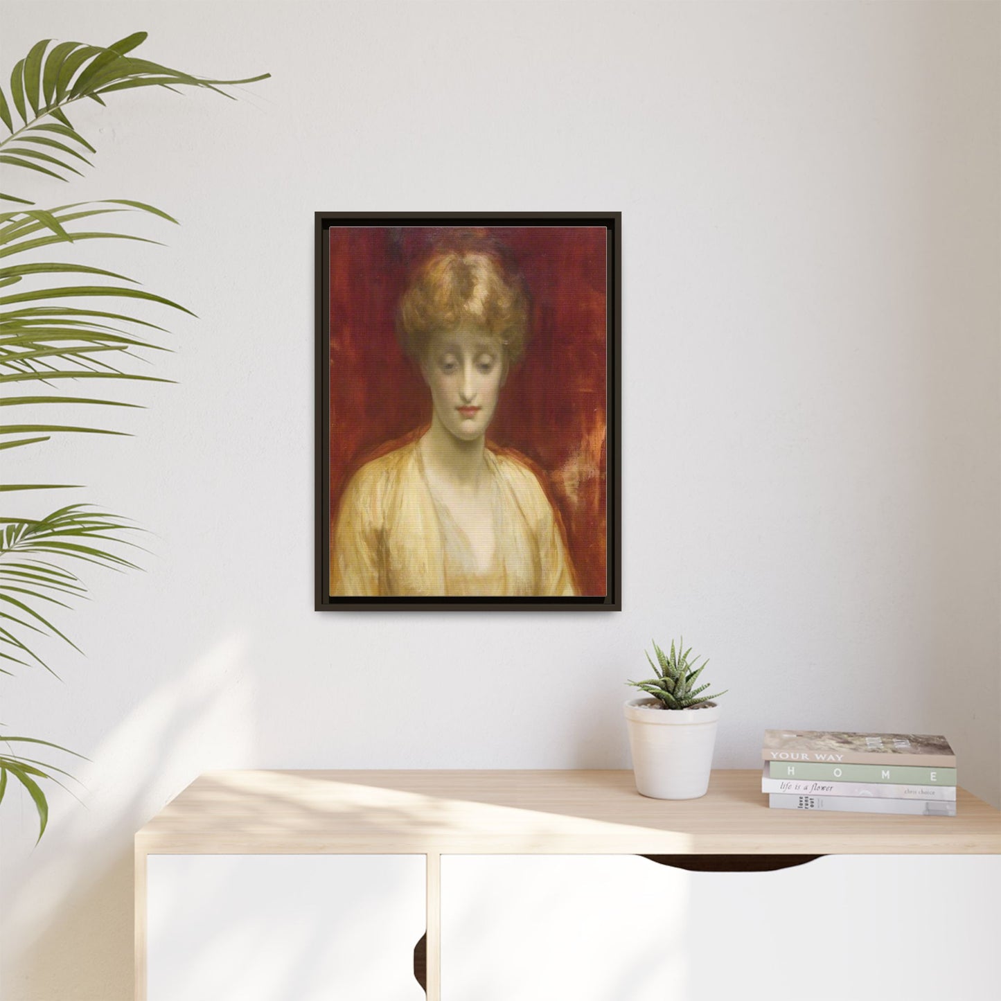 Mrs Williams by Lord Frederic Leighton Framed Matte Canvas Portrait Wall Art Print