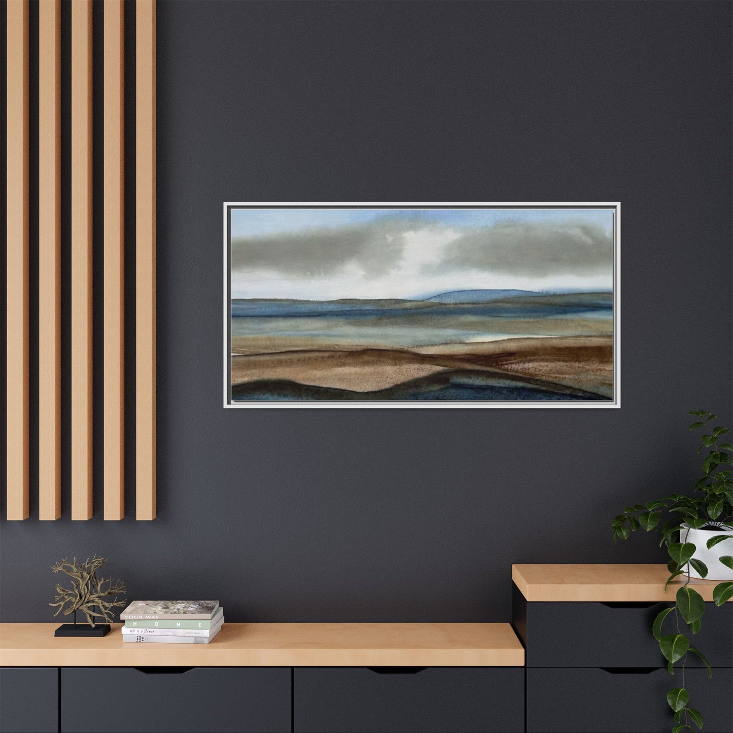 Matte Canvas Landscape, Framed (Multi-color)