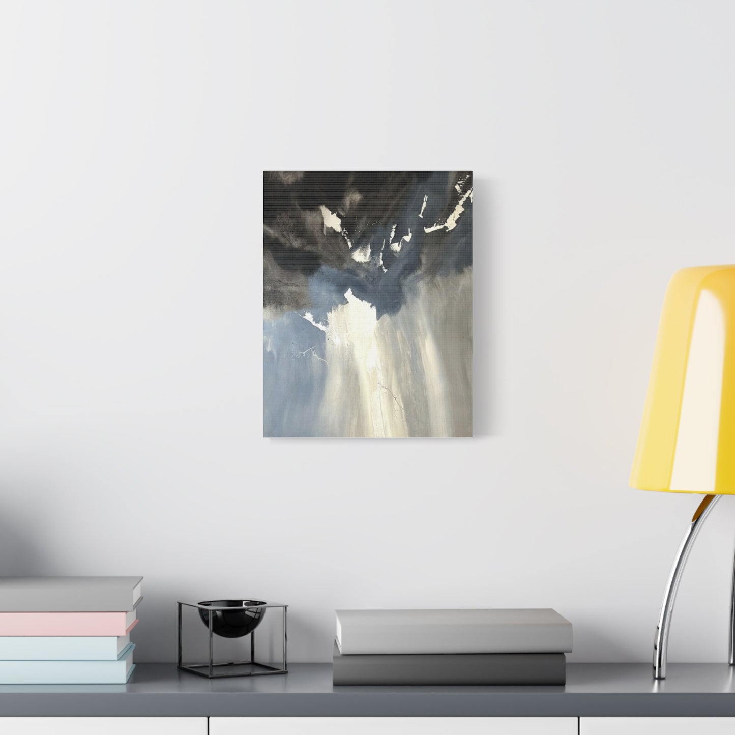 Abstract Storm Canvas Print — Dramatic Blue & Gray Matte Wall Art