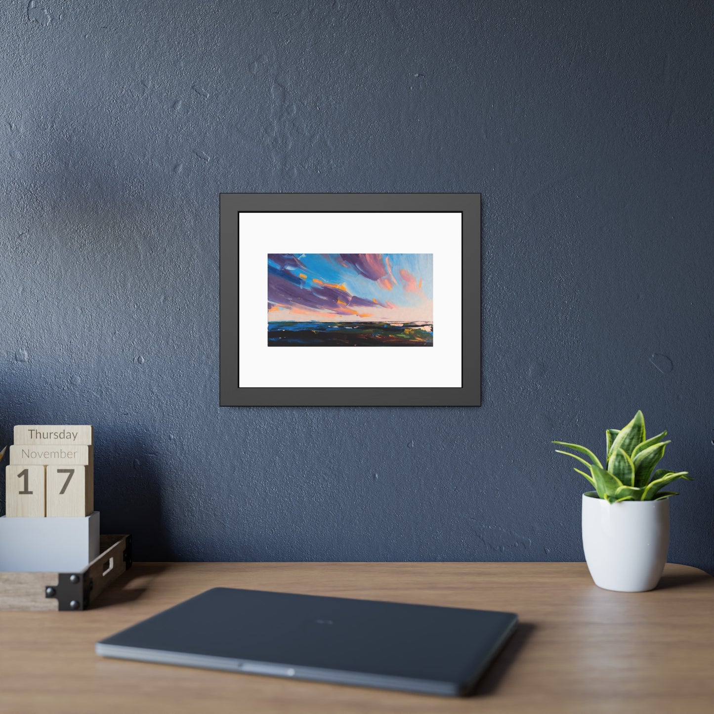 Framed Poster – Colorful Coastal Sunset Landscape Art Print