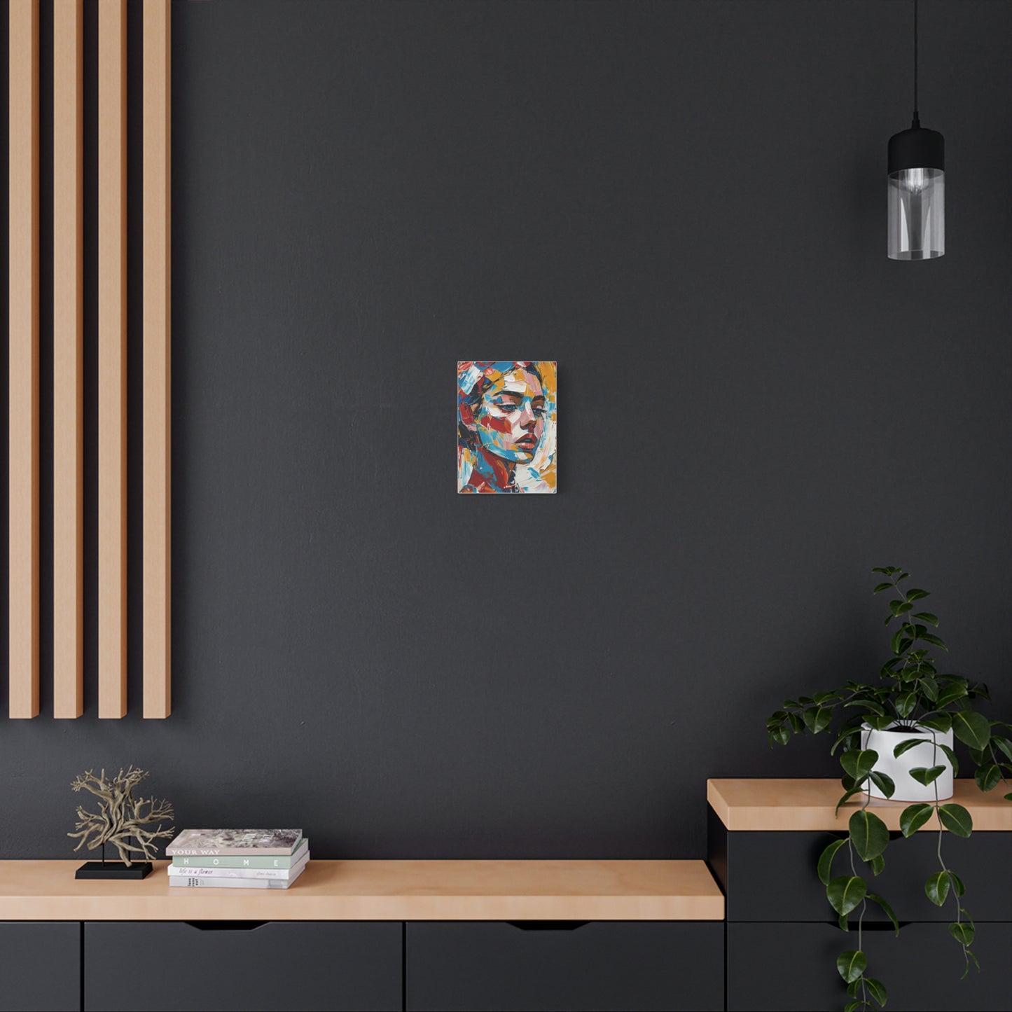 Abstract Colorful Portrait Matte Canvas Print — Modern Stretched Wall Art