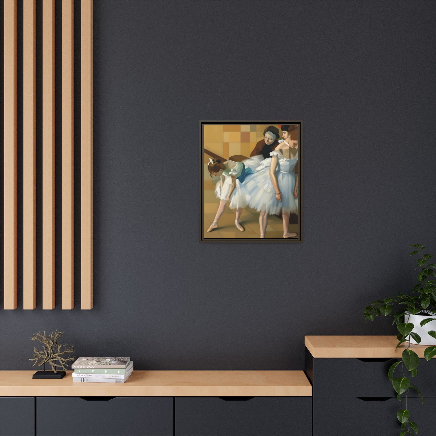 Ballet Dancers Matte Framed Canvas – Impressionist Dance Wall Art