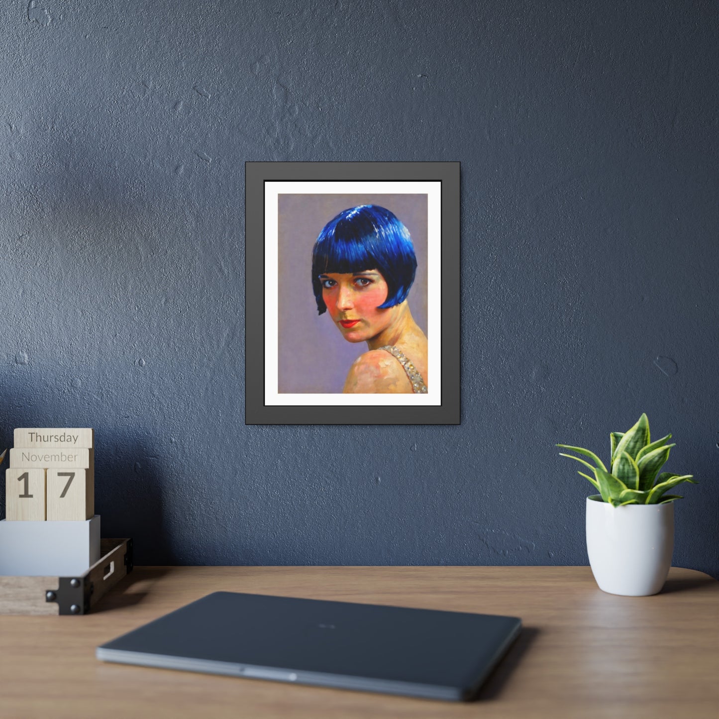 Blue Bob Portrait Framed Poster